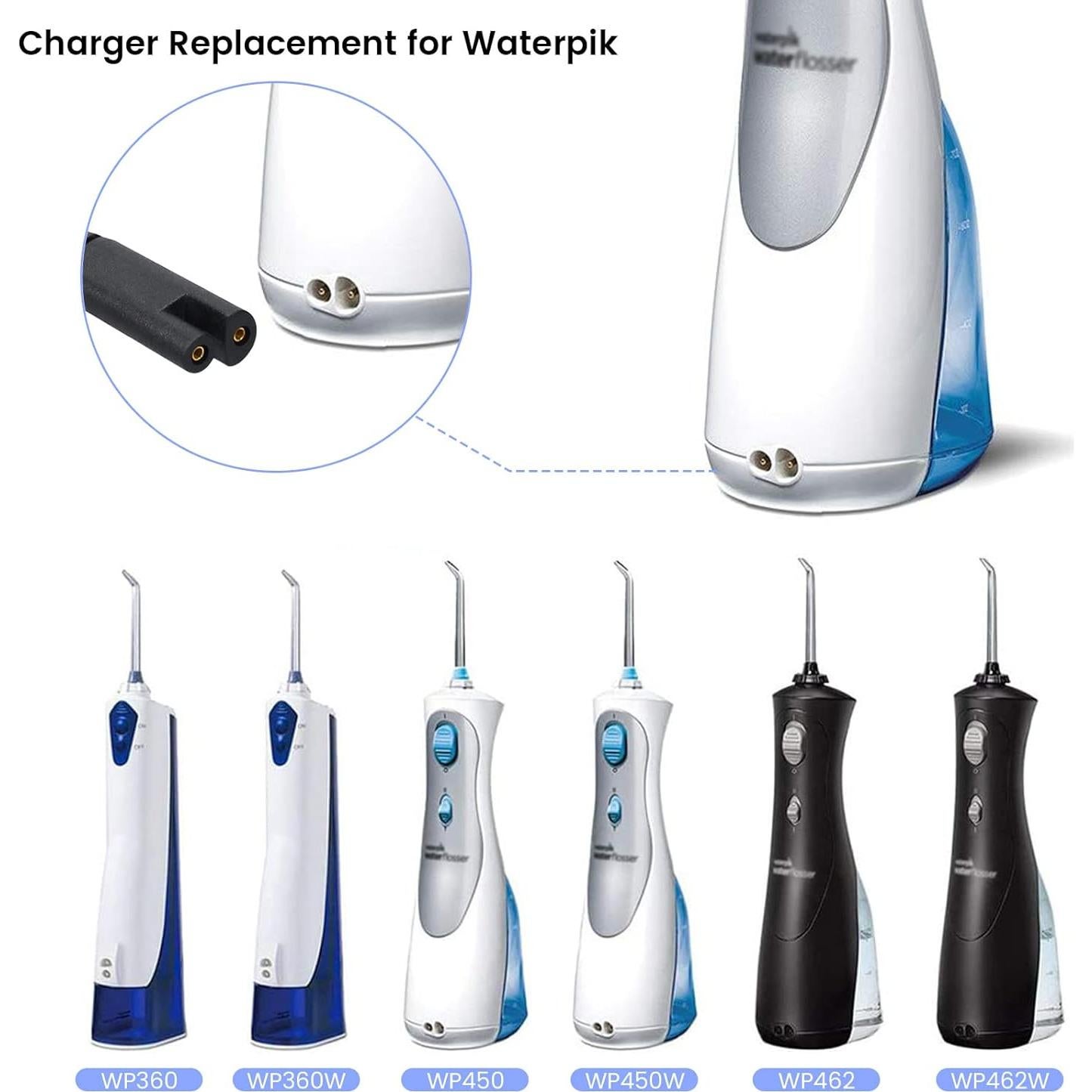Cargador Reemplazo Waterpik WP360 WP462 WP450 1.5m Negro
