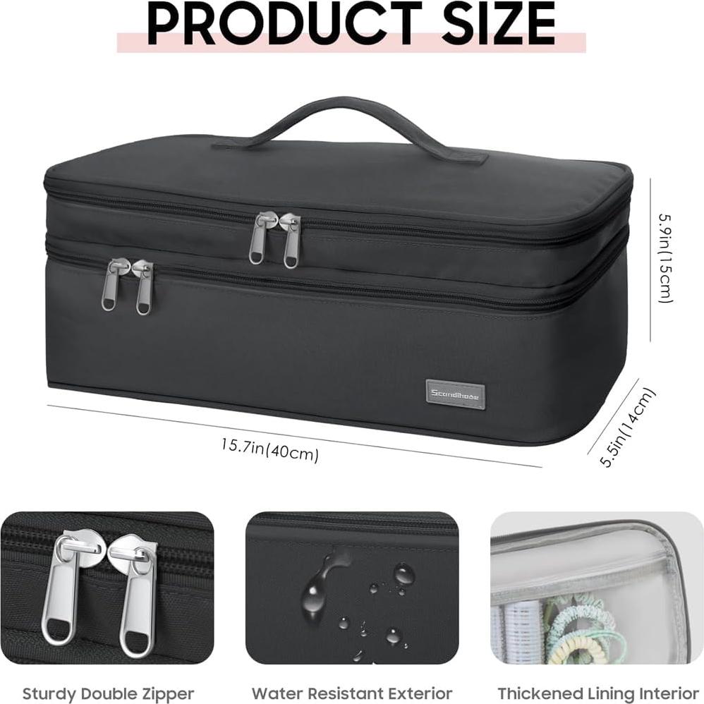 Bolsa de Herramientas de Viaje JNEWIN para Secador de Pelo Negro