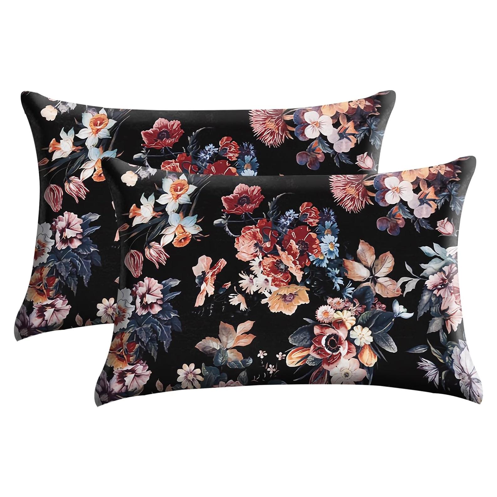 Funda de Almohada de Satén GABraden 2PCS Estándar 66x51cm Negro