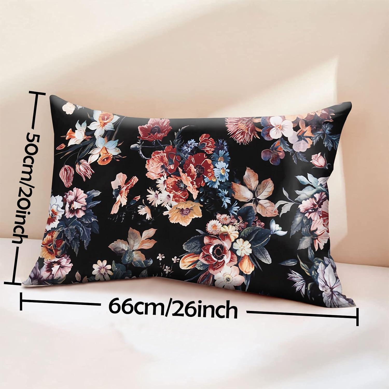 Funda de Almohada de Satén GABraden 2PCS Estándar 66x51cm Negro