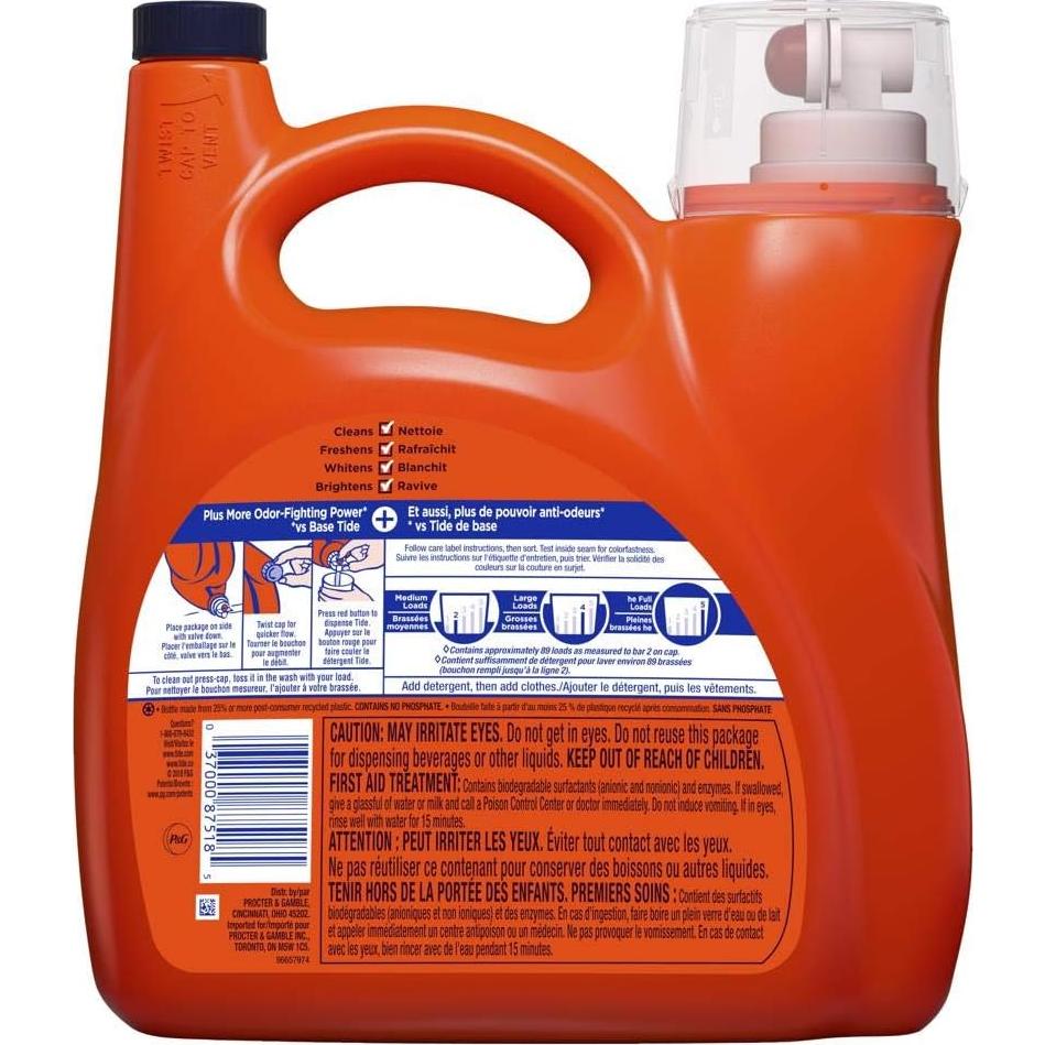 Detergente Líquido Tide Plus Febreze Sport 4.08 L - 89 Lavados