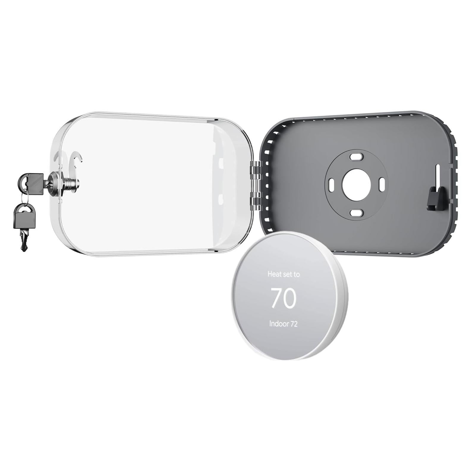 Placa de Pared para Termostato Gedreew con Caja de Bloqueo Negra