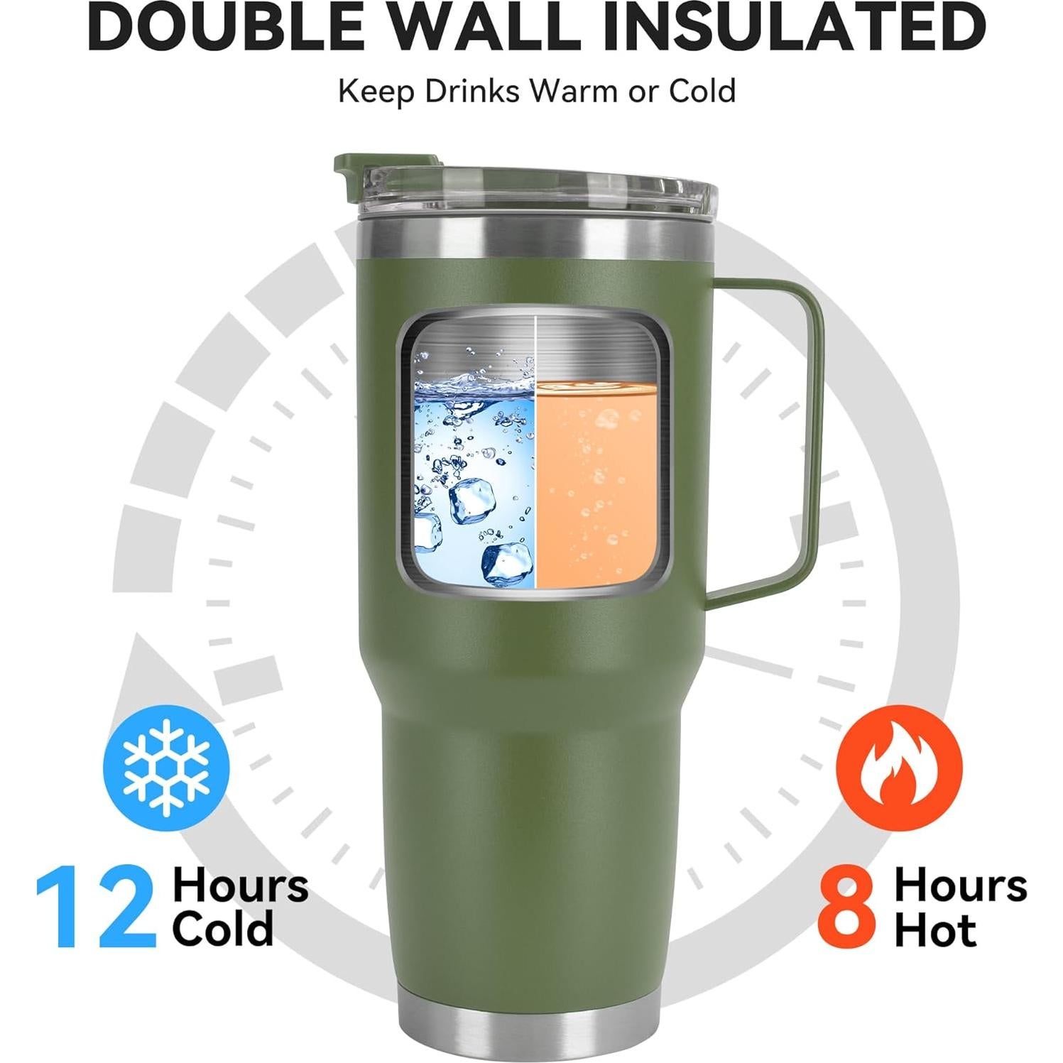 Vaso Aislado de 30oz HASLE OUTFITTERS Verde Militar Doble Pared
