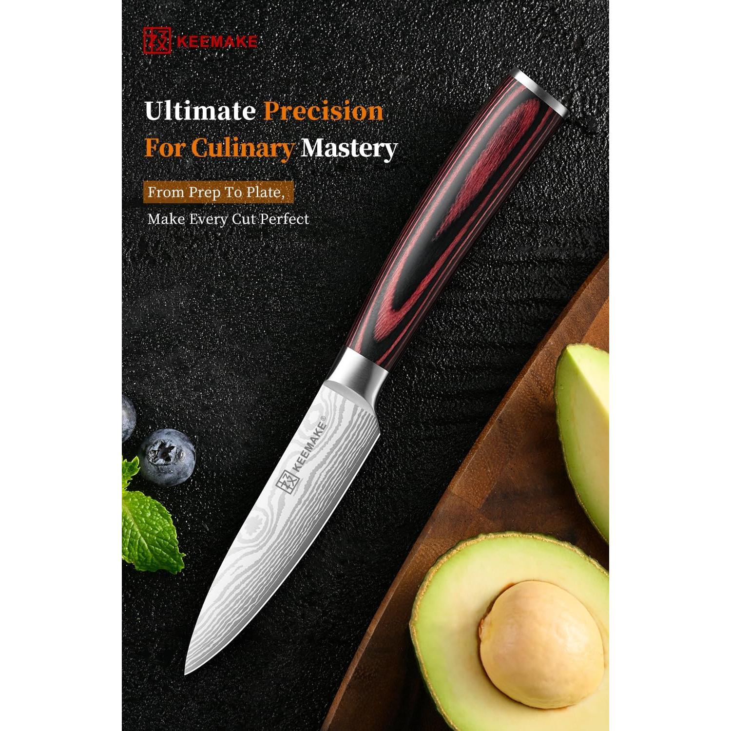 Cuchillo de Pelar KEEMAKE 3.5" Acero Inoxidable Ergonómico