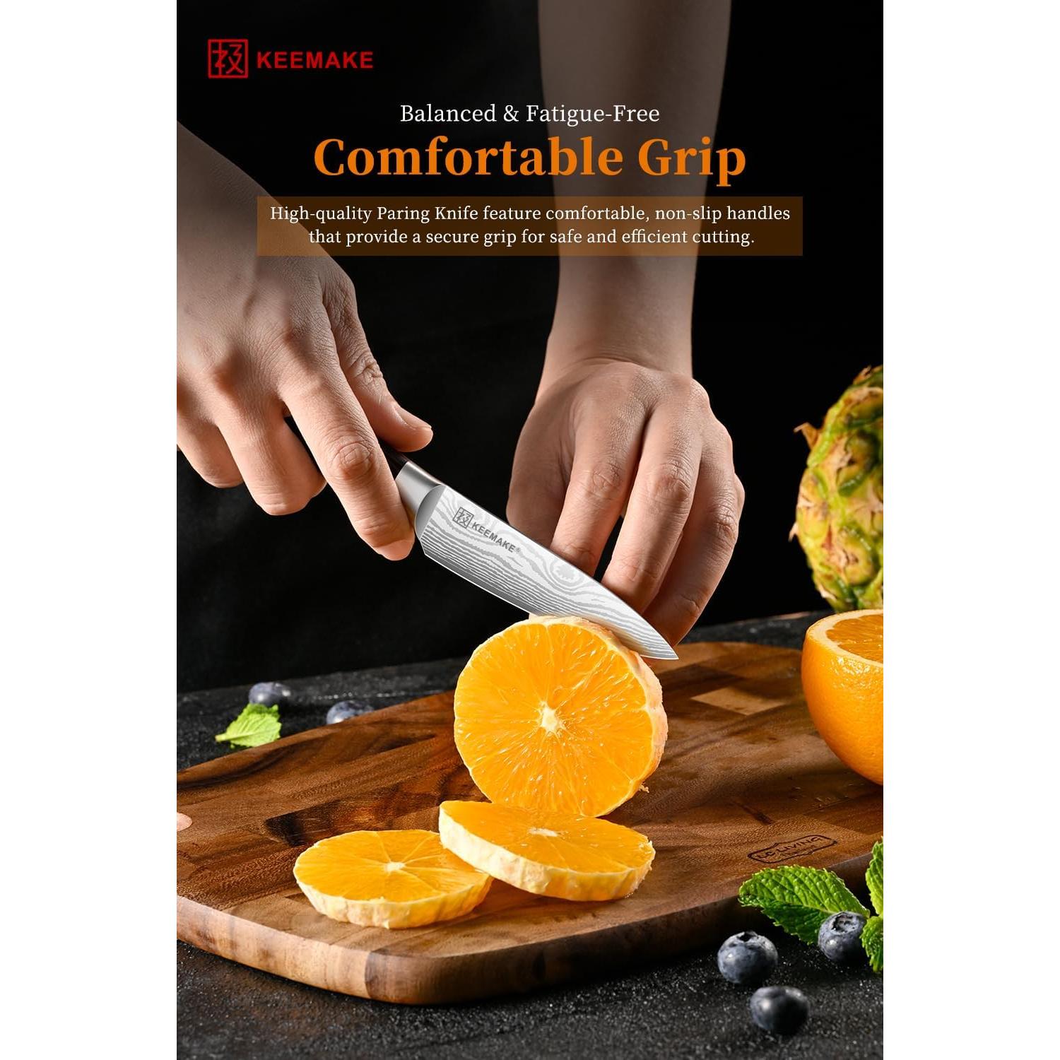 Cuchillo de Pelar KEEMAKE 3.5" Acero Inoxidable Ergonómico