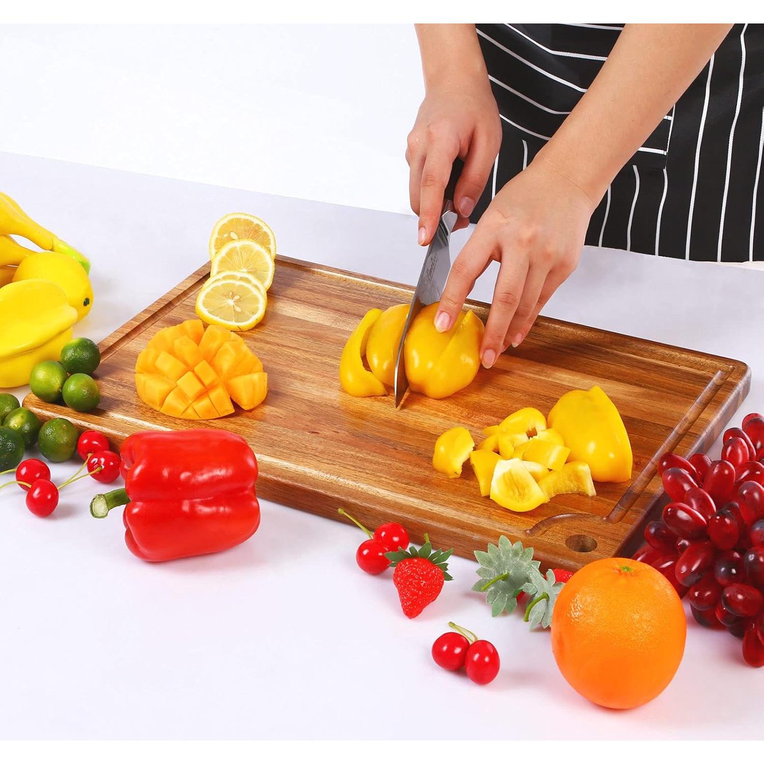 Tabla de Cortar Grande de Madera de Acacia Caperci 45.72x30.48cm