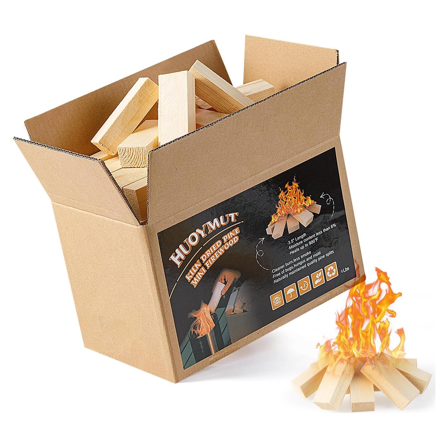 Leña Mini Secada al Horno HuoYmut 8.9 cm 1.81 kg para Fogatas