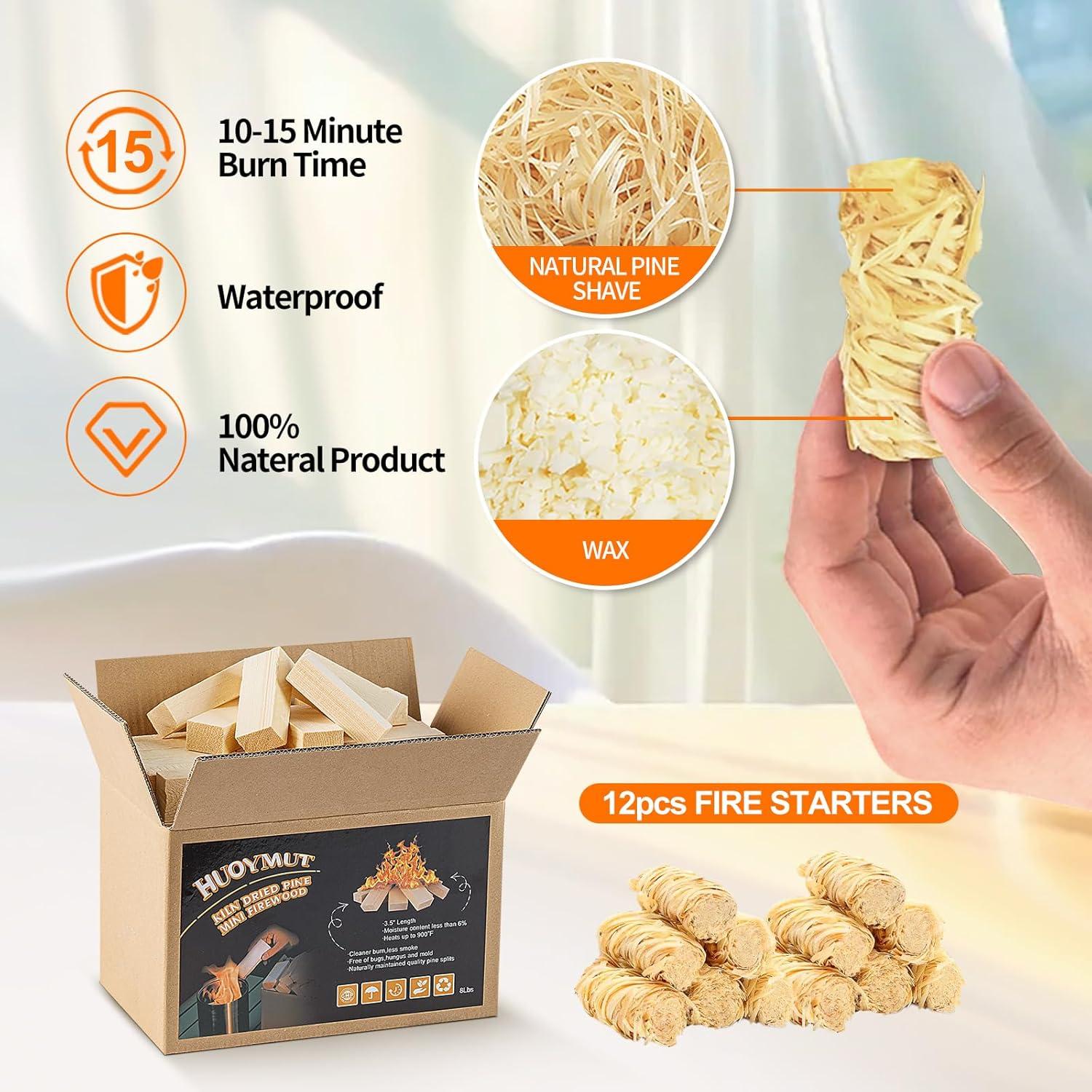 Leña Mini Secada al Horno HuoYmut 8.9 cm 1.81 kg para Fogatas