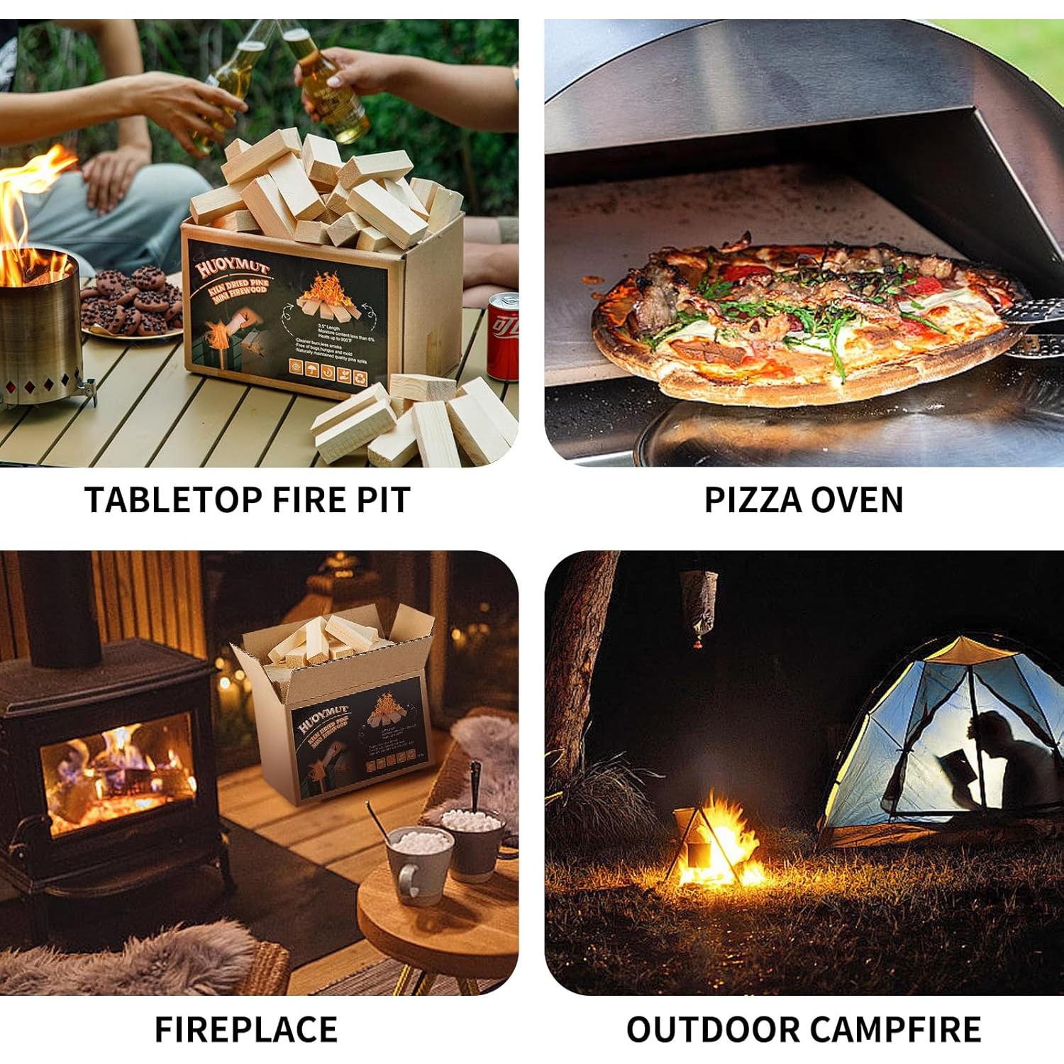 Leña Mini Secada al Horno HuoYmut 8.9 cm 1.81 kg para Fogatas