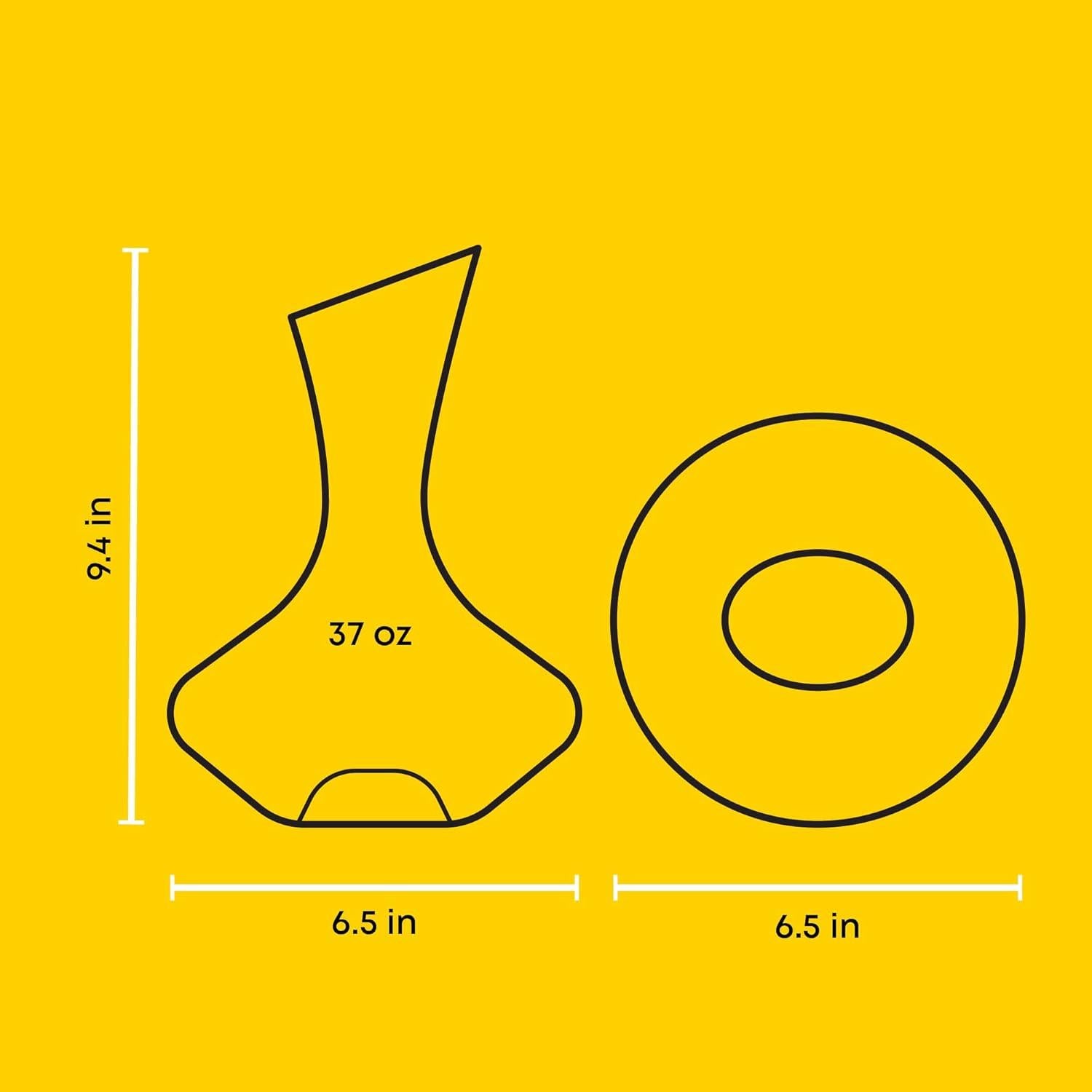 Decantador de Vino JoyJolt Lancia 1200ml Cristal Hecho a Mano