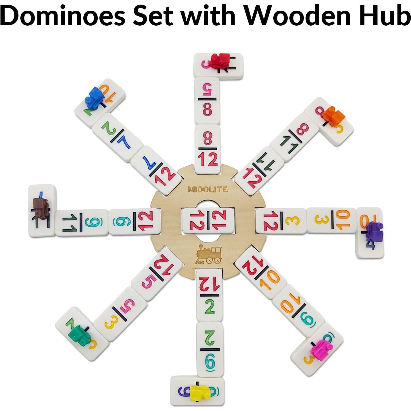 Juego de Dominó Doble 12 MIDOLITE con 91 Fichas y Soportes