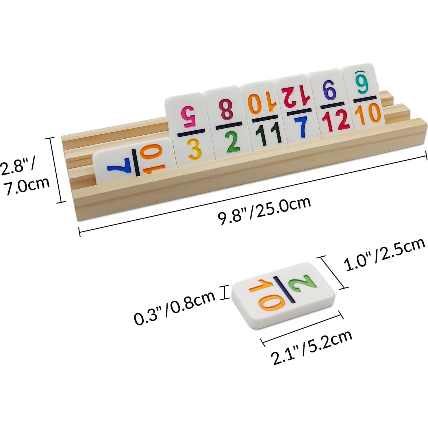 Juego de Dominó Doble 12 MIDOLITE con 91 Fichas y Soportes