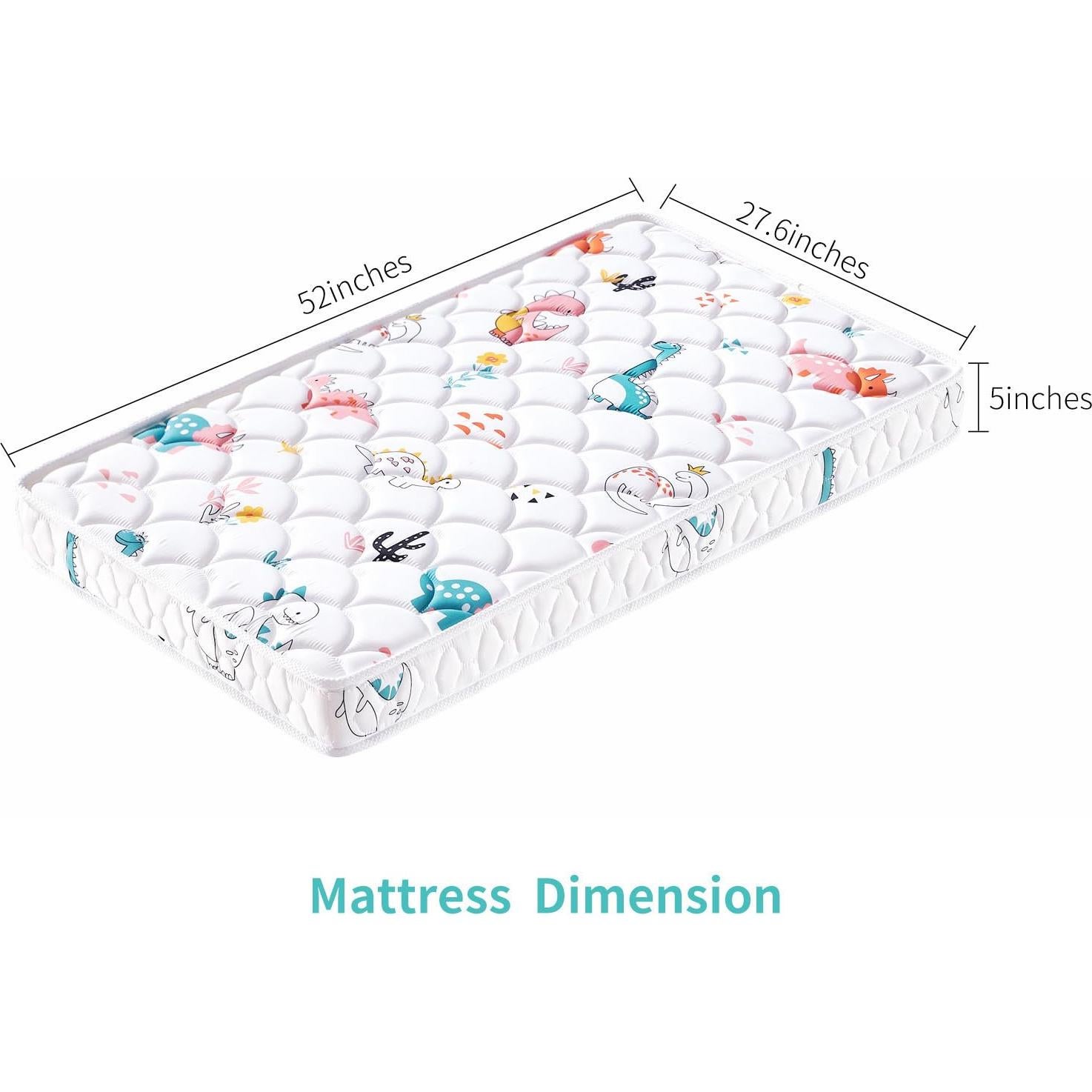 Colchón de Cuna Hipoalergénico TQ-04 132x70x12.7 cm Doble Cara