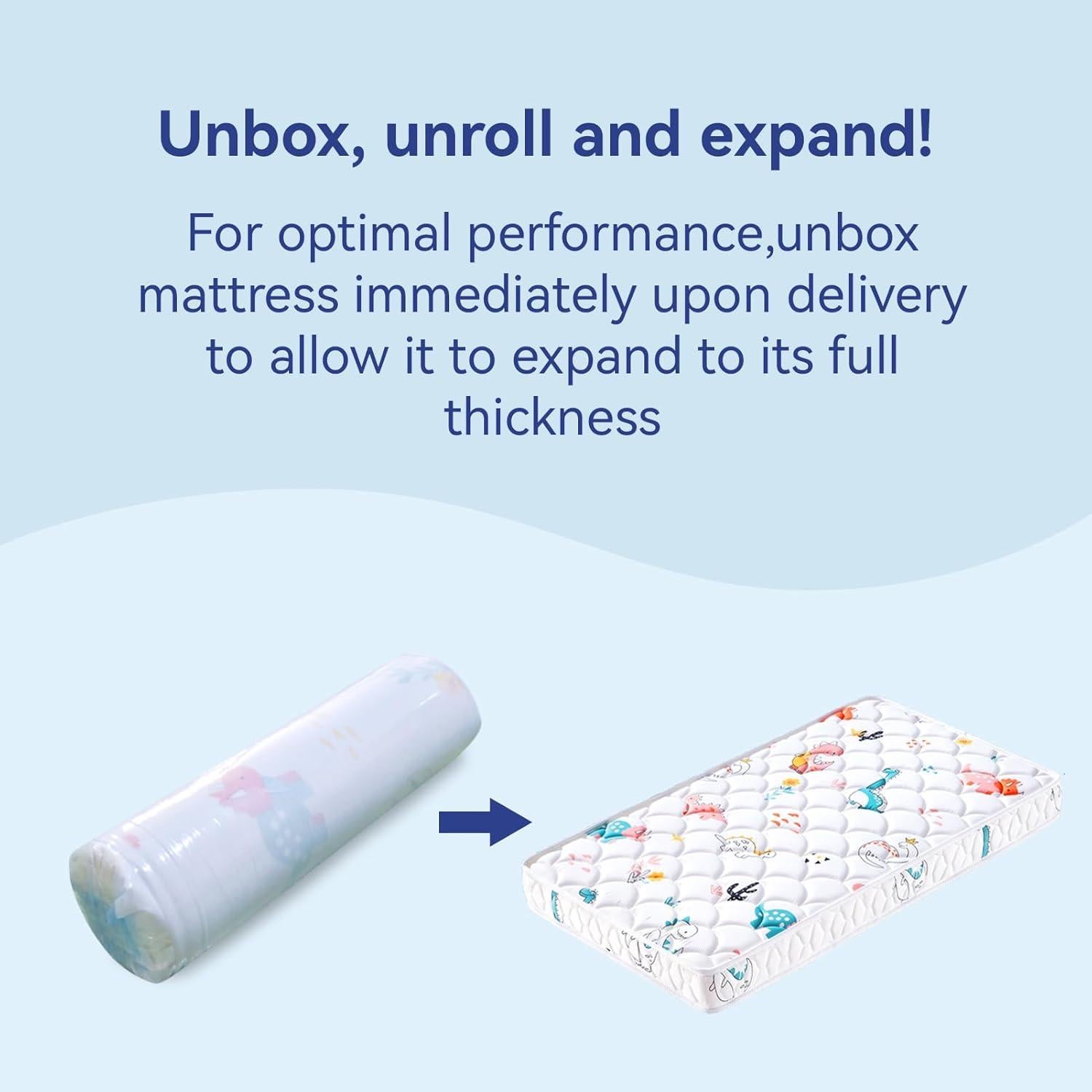 Colchón de Cuna Hipoalergénico TQ-04 132x70x12.7 cm Doble Cara