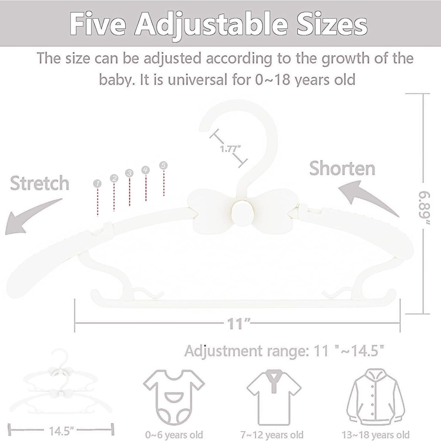 Perchas para Bebés WJWSKI 30 Paquete Ajustables Antideslizantes