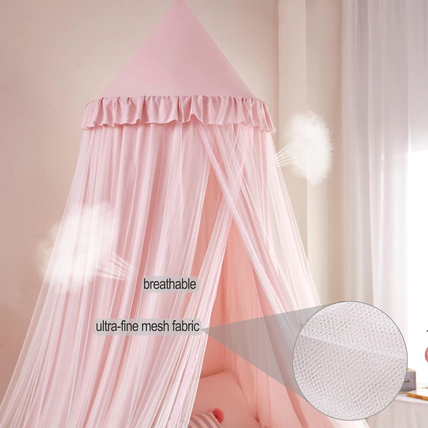 Dosel Grande Kertnic para Cama Doble y Queen - Beige Rosa