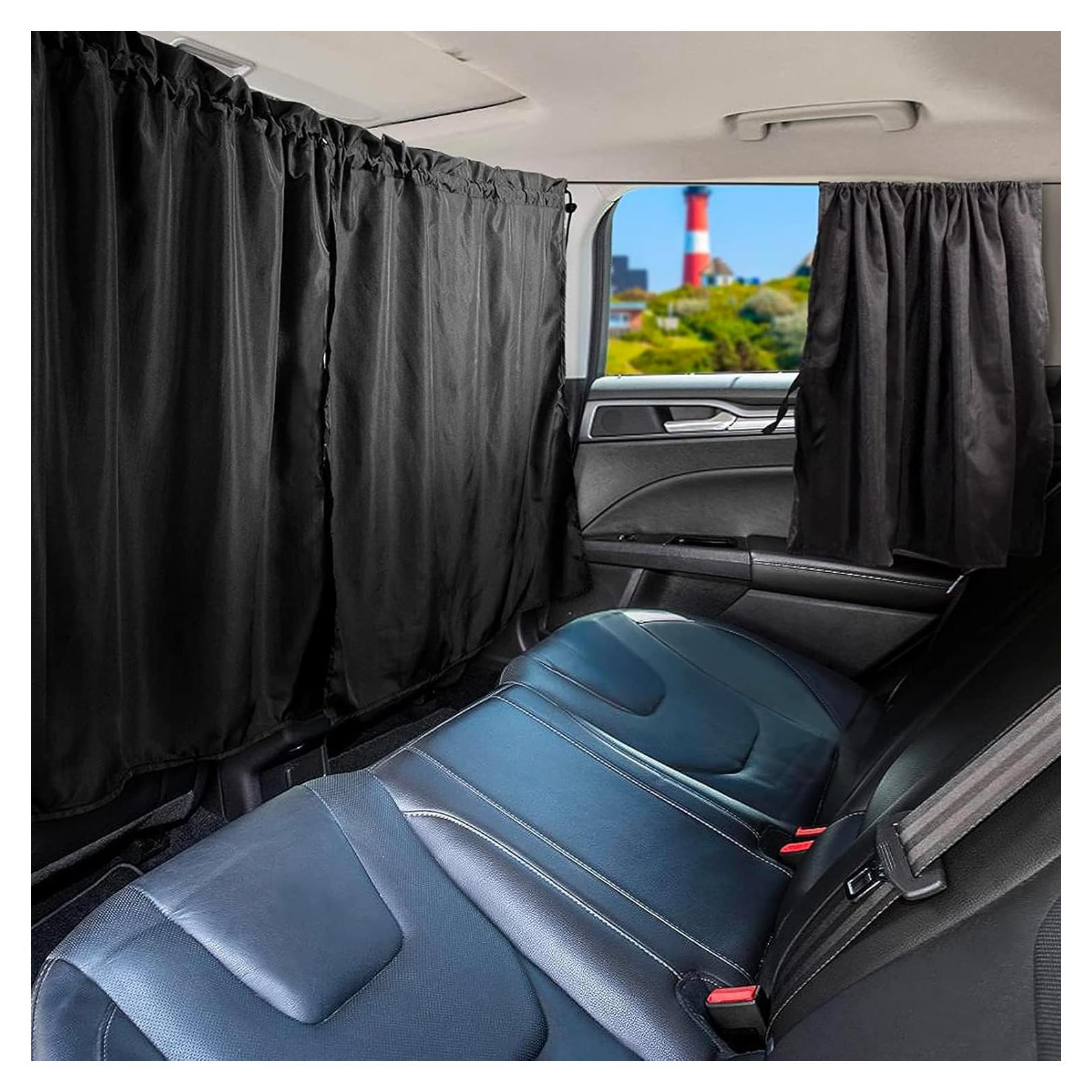 Cortinas divisorias de coche OEMASSIVE, 3 piezas, negro
