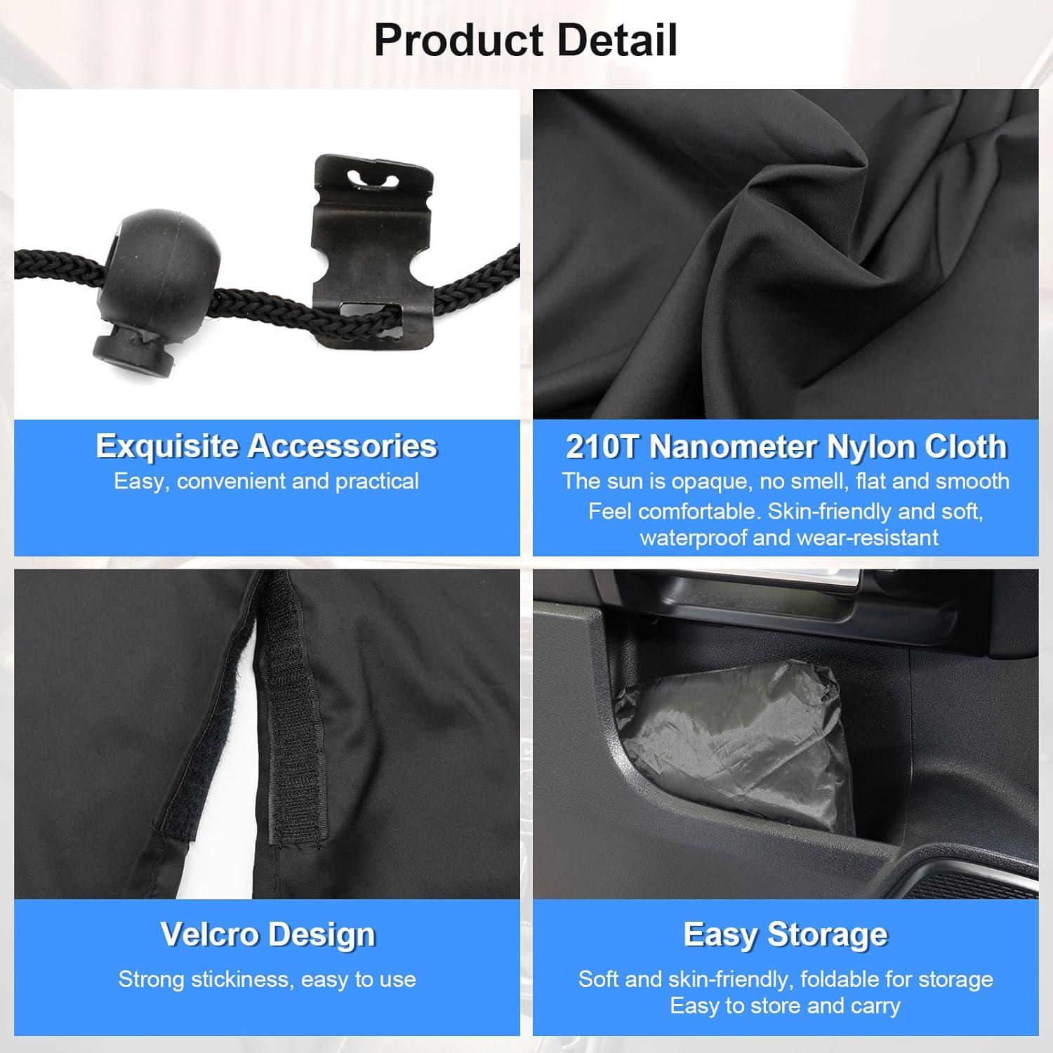 Cortinas divisorias de coche OEMASSIVE, 3 piezas, negro