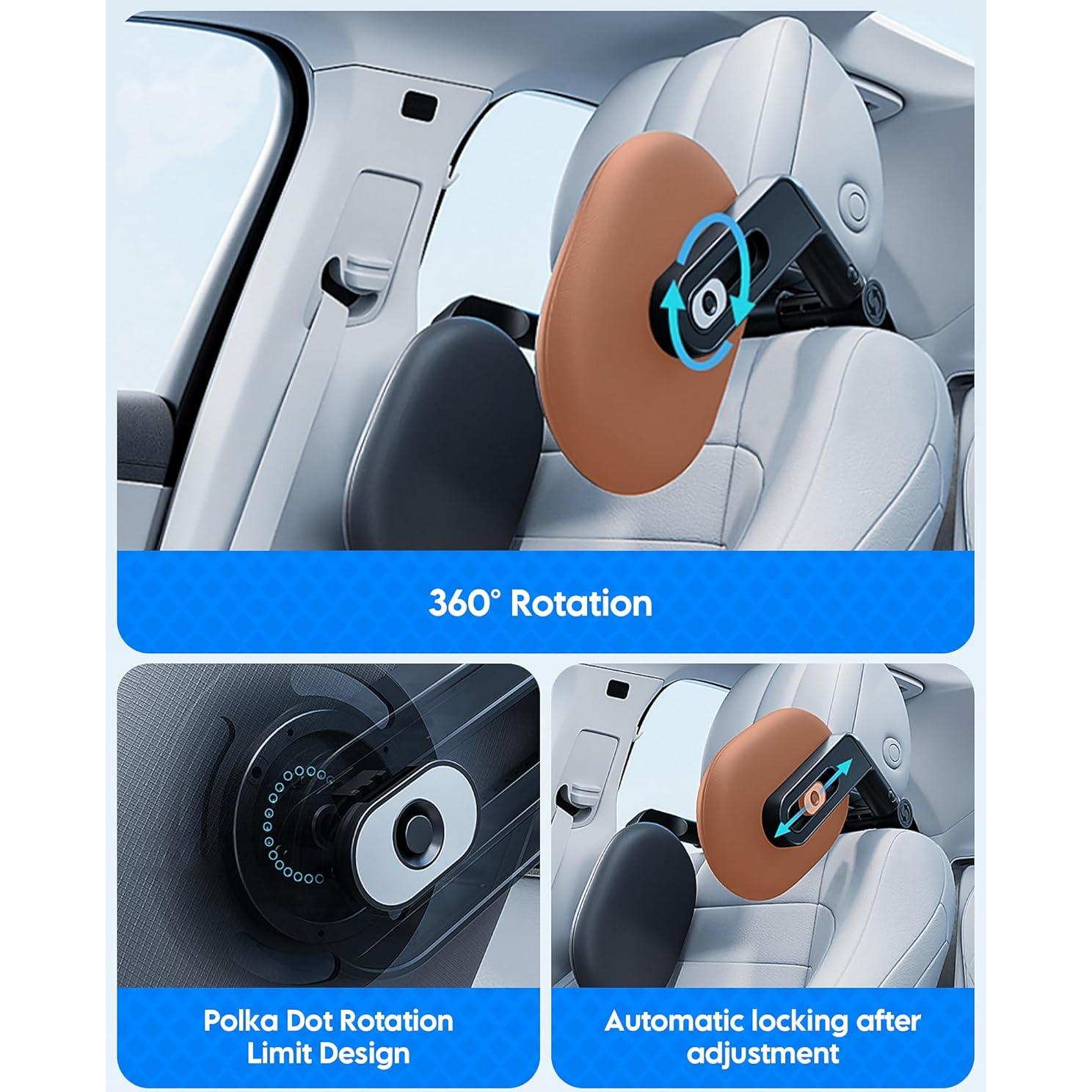 Almohada de reposacabezas para coche A13 - Soporte ergonómico 360°