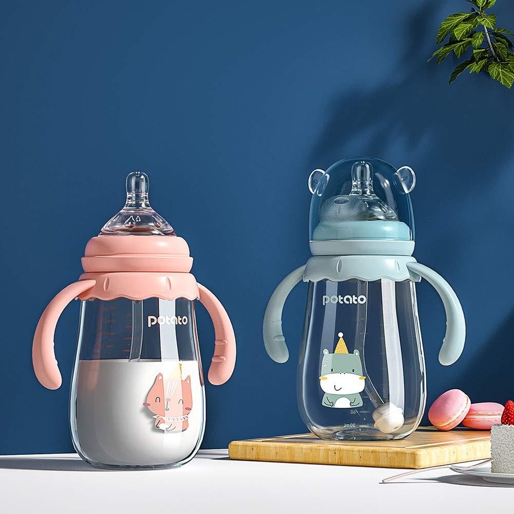 Botella de vidrio POTATO 177 ml anti-cólicos azul para bebés