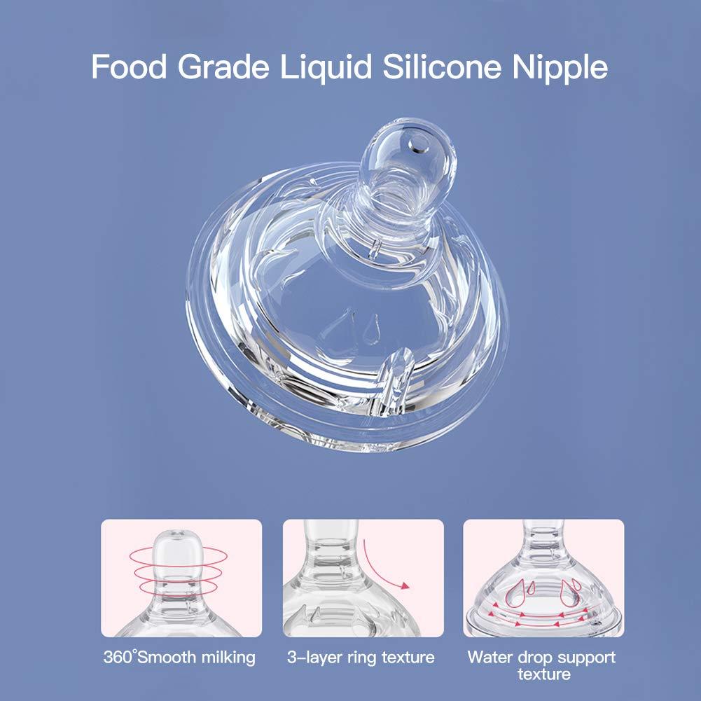 Botella de vidrio POTATO 177 ml anti-cólicos azul para bebés