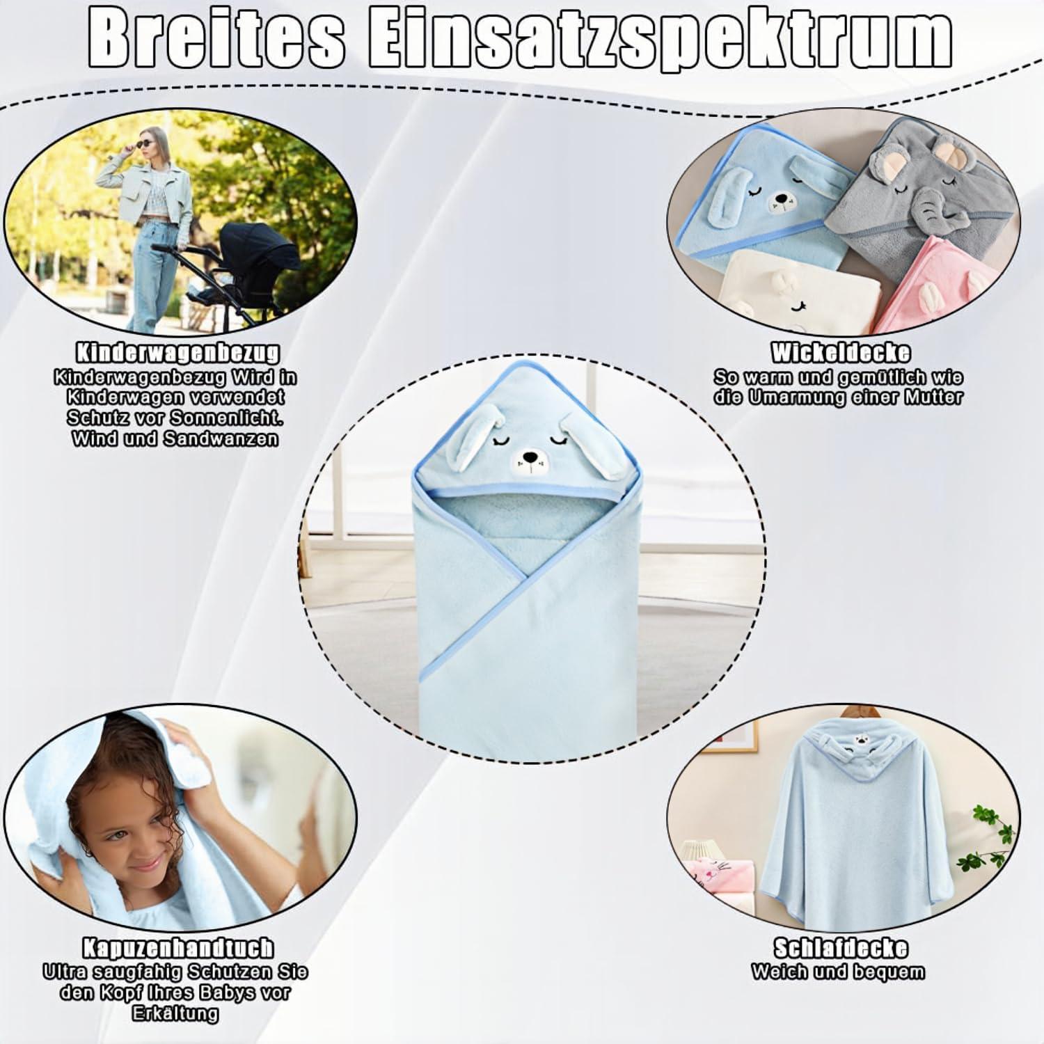 Toalla con Capucha Febvao 80x80 cm Súper Absorbente Bebé