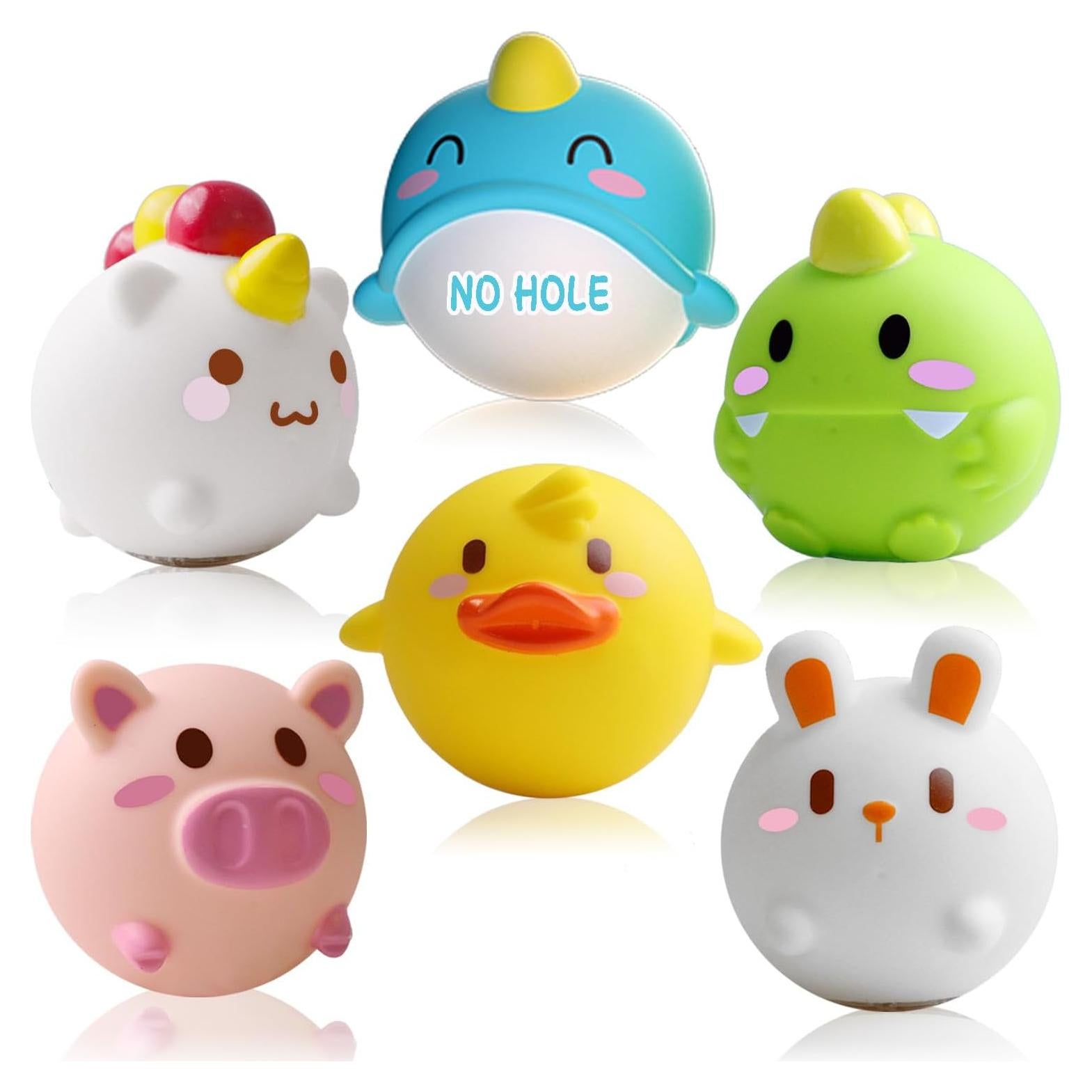 Set de 6 Juguetes de Baño ANUOEXGO Sin Agujero para Bebés