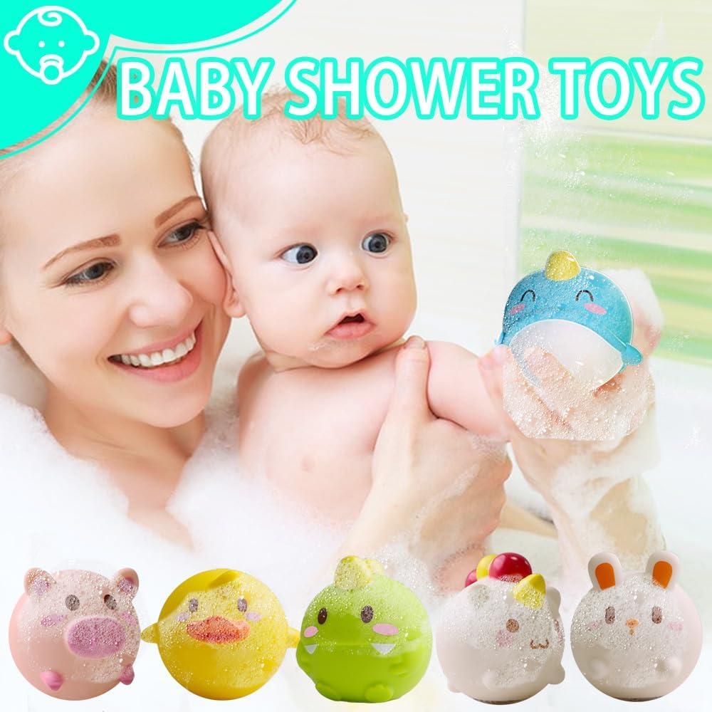 Set de 6 Juguetes de Baño ANUOEXGO Sin Agujero para Bebés