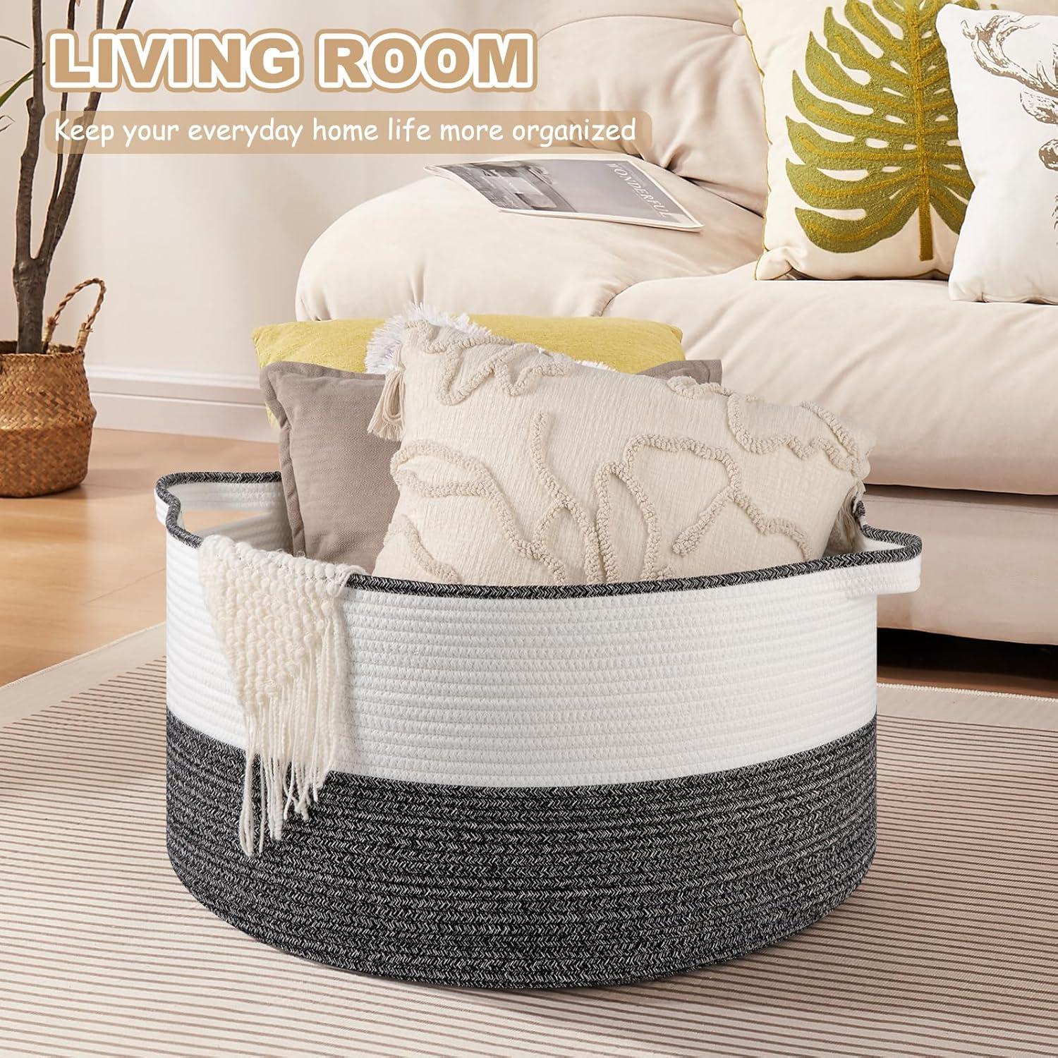 Cesta de Almacenamiento Tejida OIASKET 90L Negra 58.1x58.1x33cm