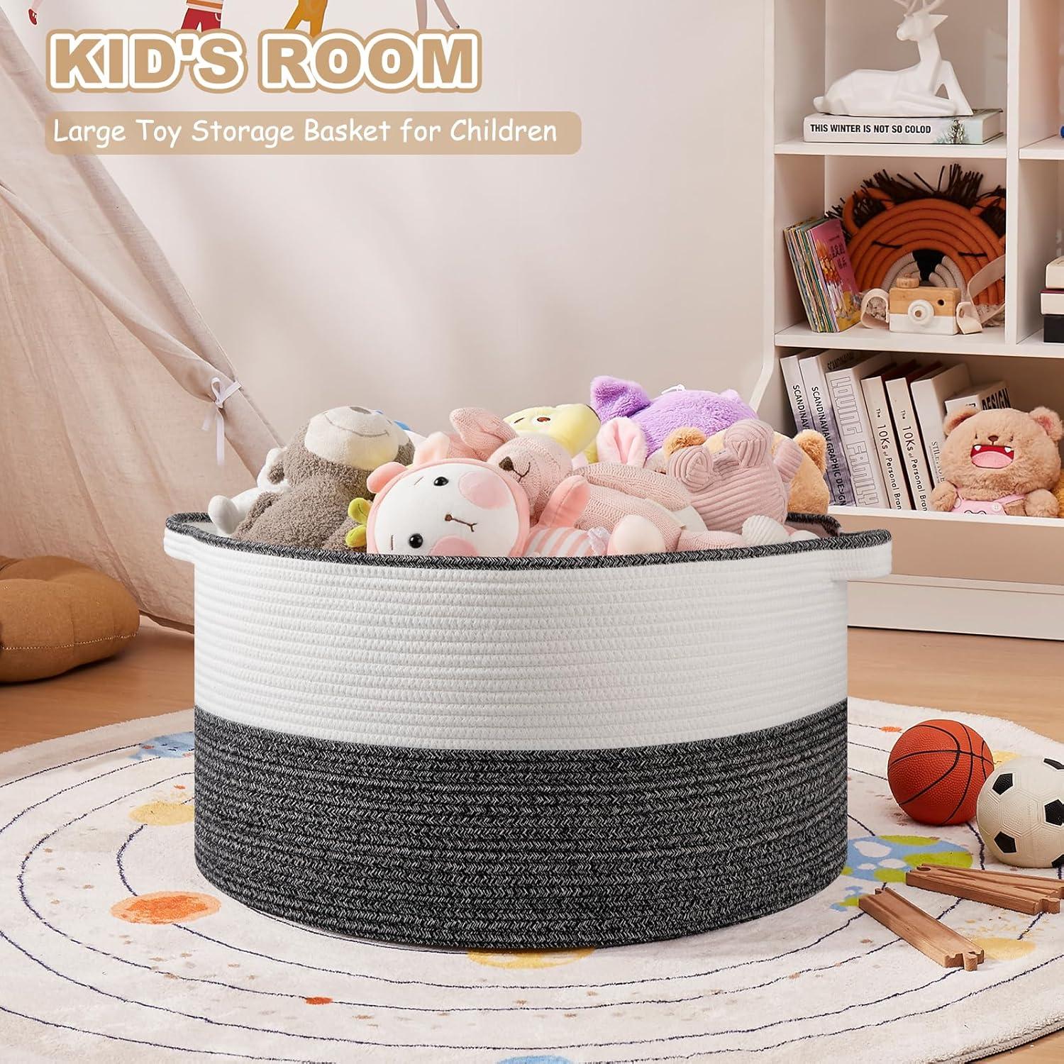 Cesta de Almacenamiento Tejida OIASKET 90L Negra 58.1x58.1x33cm