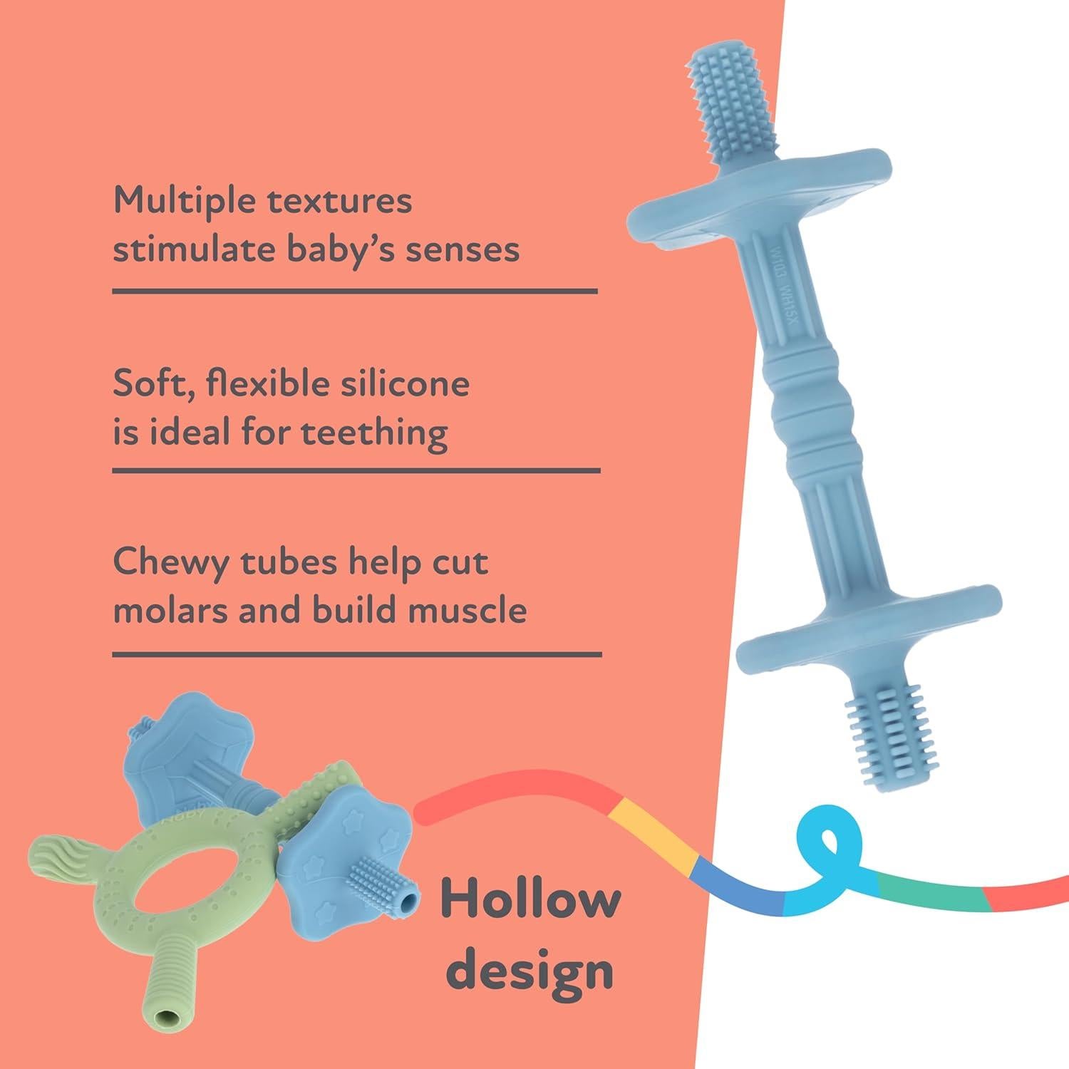 Mordedor de Silicona Nuby para Bebés 3+ Meses - Paquete de 2