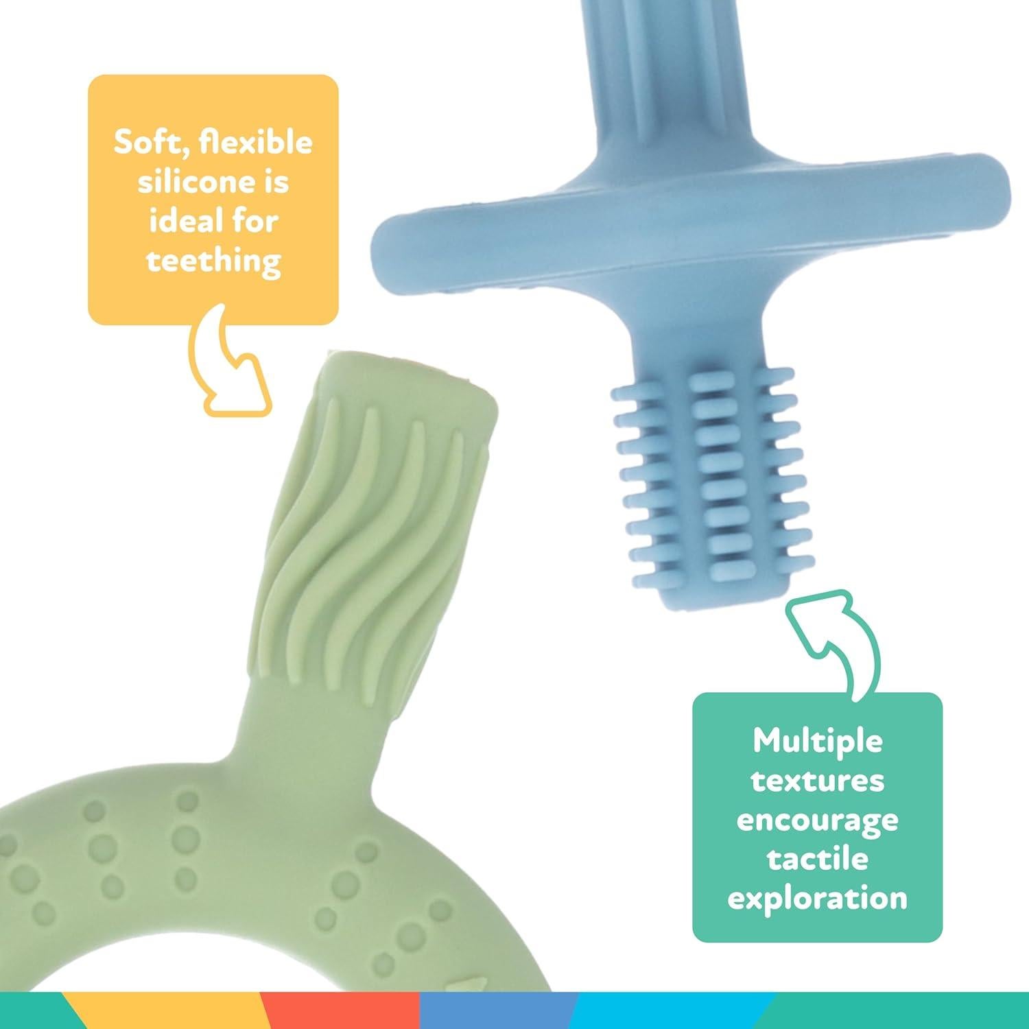 Mordedor de Silicona Nuby para Bebés 3+ Meses - Paquete de 2