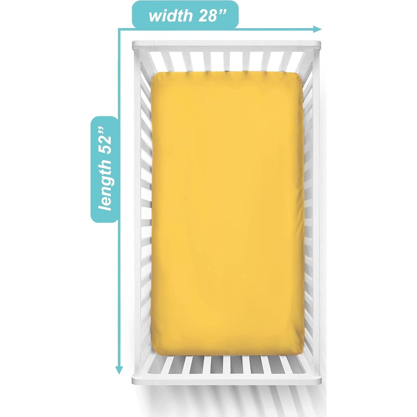 Sábana Ajustable de Cuna 100% Algodón Compañía Americana 71x132cm Amarillo