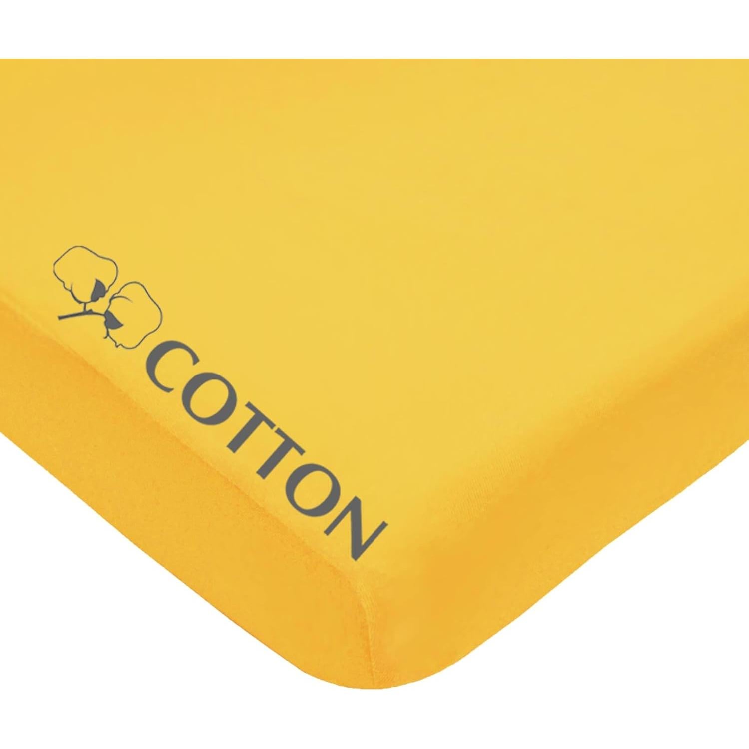 Sábana Ajustable de Cuna 100% Algodón Compañía Americana 71x132cm Amarillo