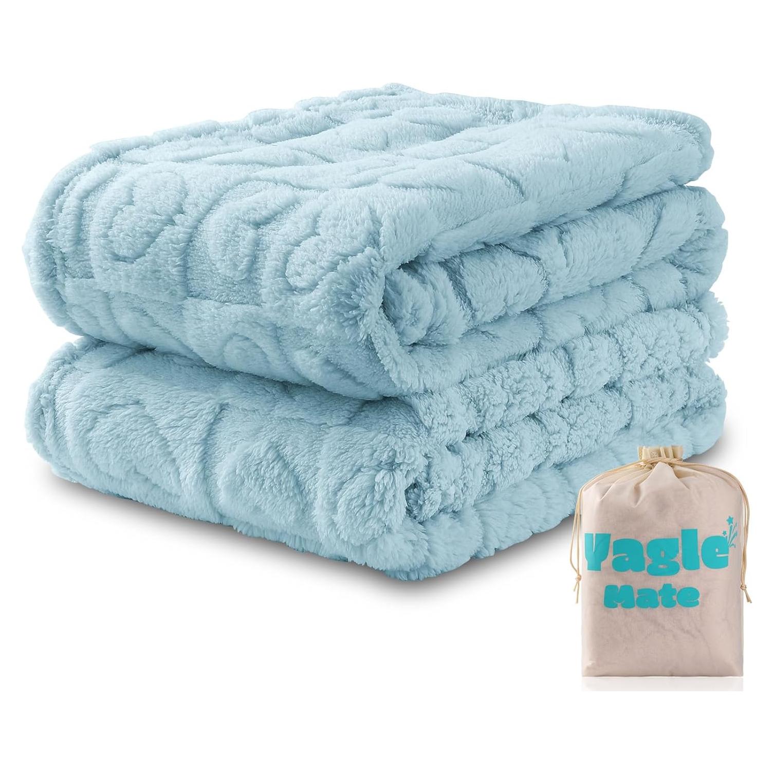 Manta Pequeña Azul Yagle Mate 101.6x127 cm 2 Pcs Suave