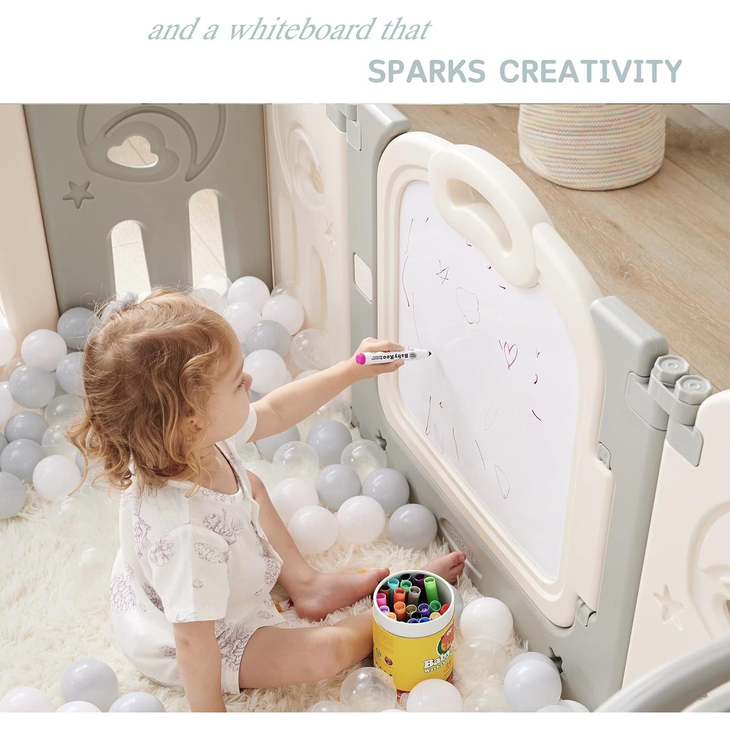 Castillo Nube Plegable Fortella para Bebés con Pizarra - Gris