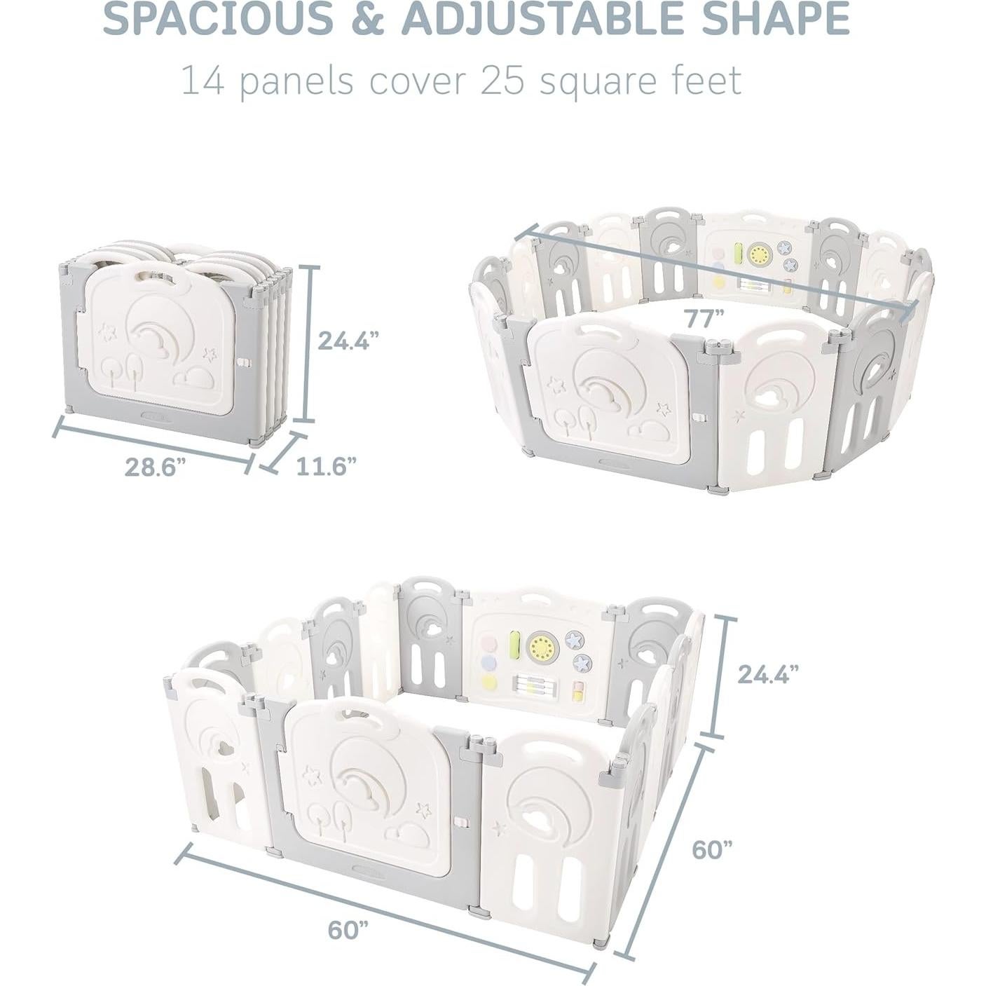 Castillo Nube Plegable Fortella para Bebés con Pizarra - Gris