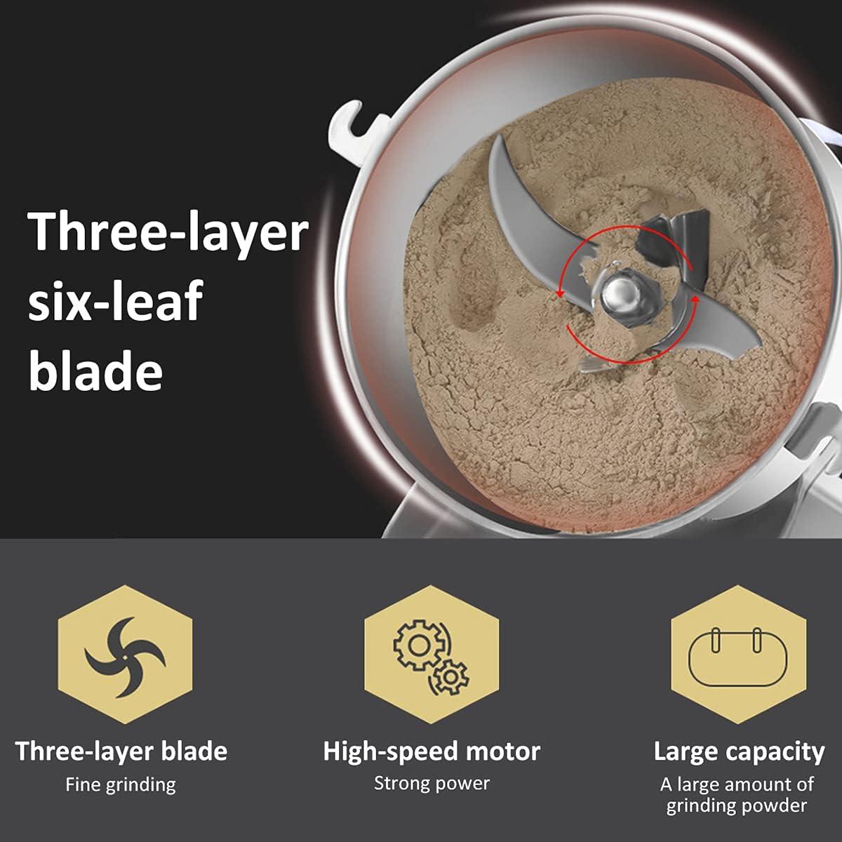 Molino de Granos Eléctrico RRH 3000g Acero Inoxidable 5000W