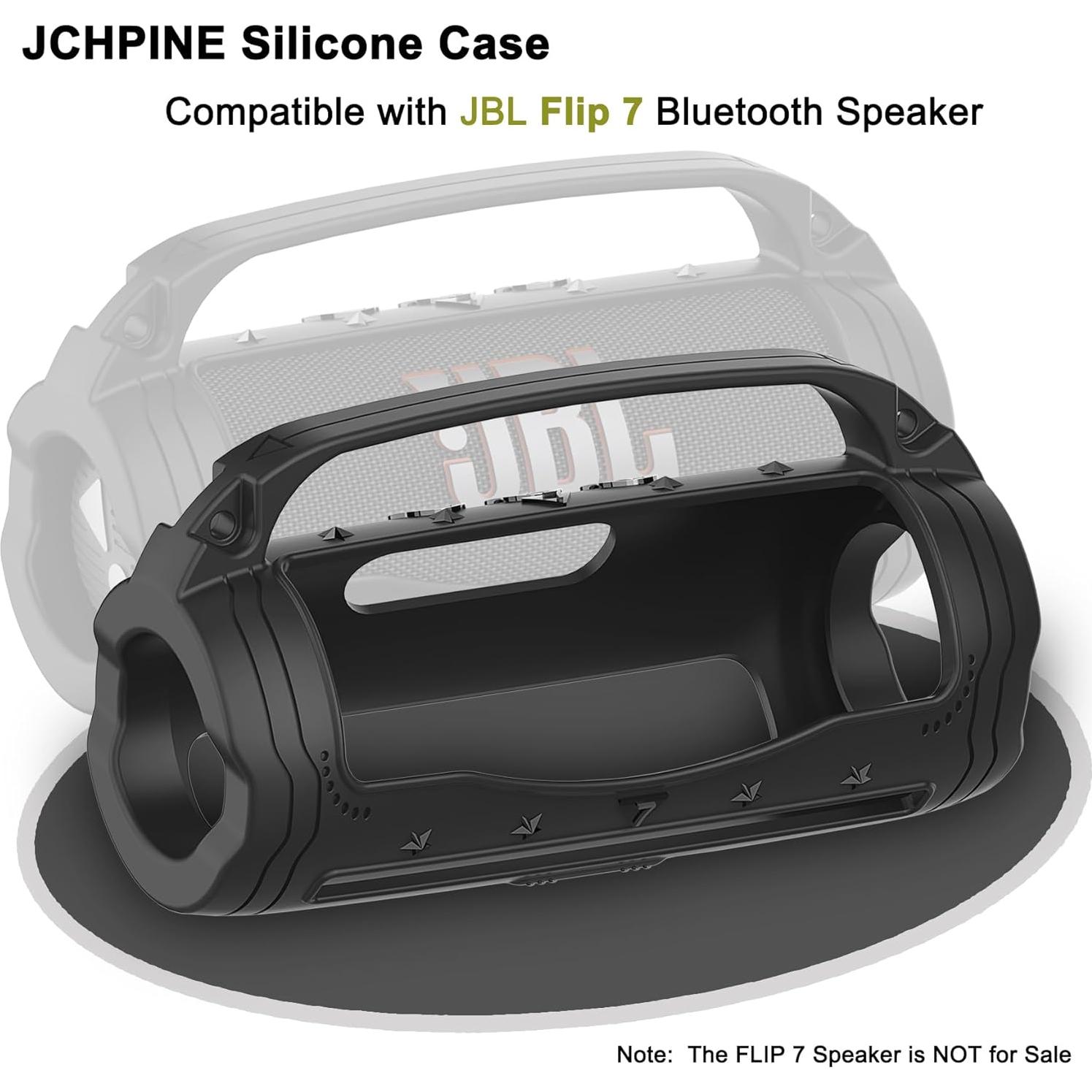 Funda de Silicona JCHPINE para Altavoz JBL Flip 7 - Negro