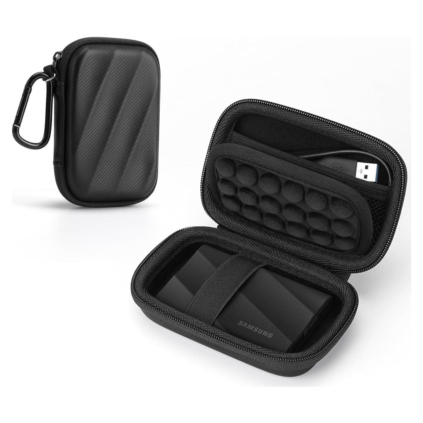 Funda Dura para SSD Samsung T9/T7 Shield - Impermeable - Negro