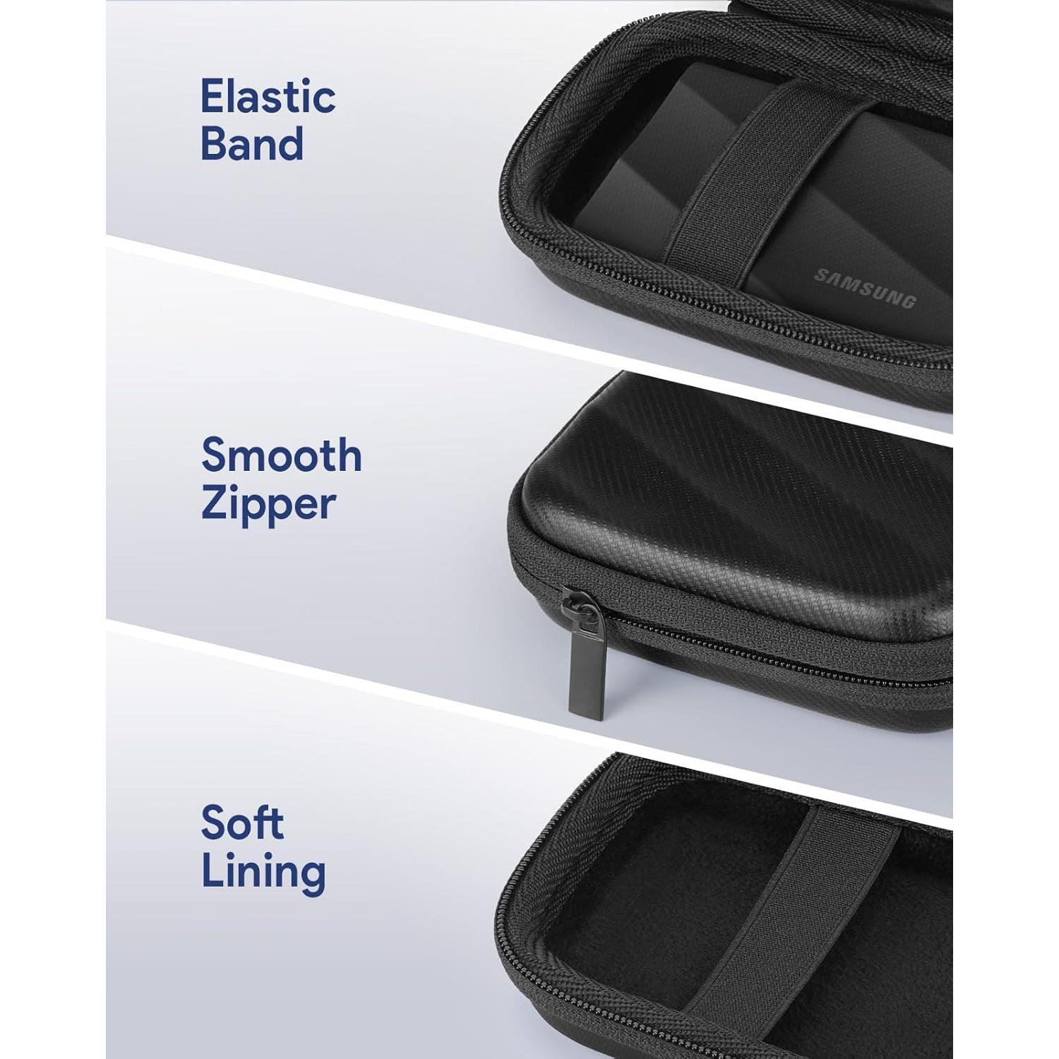 Funda Dura para SSD Samsung T9/T7 Shield - Impermeable - Negro