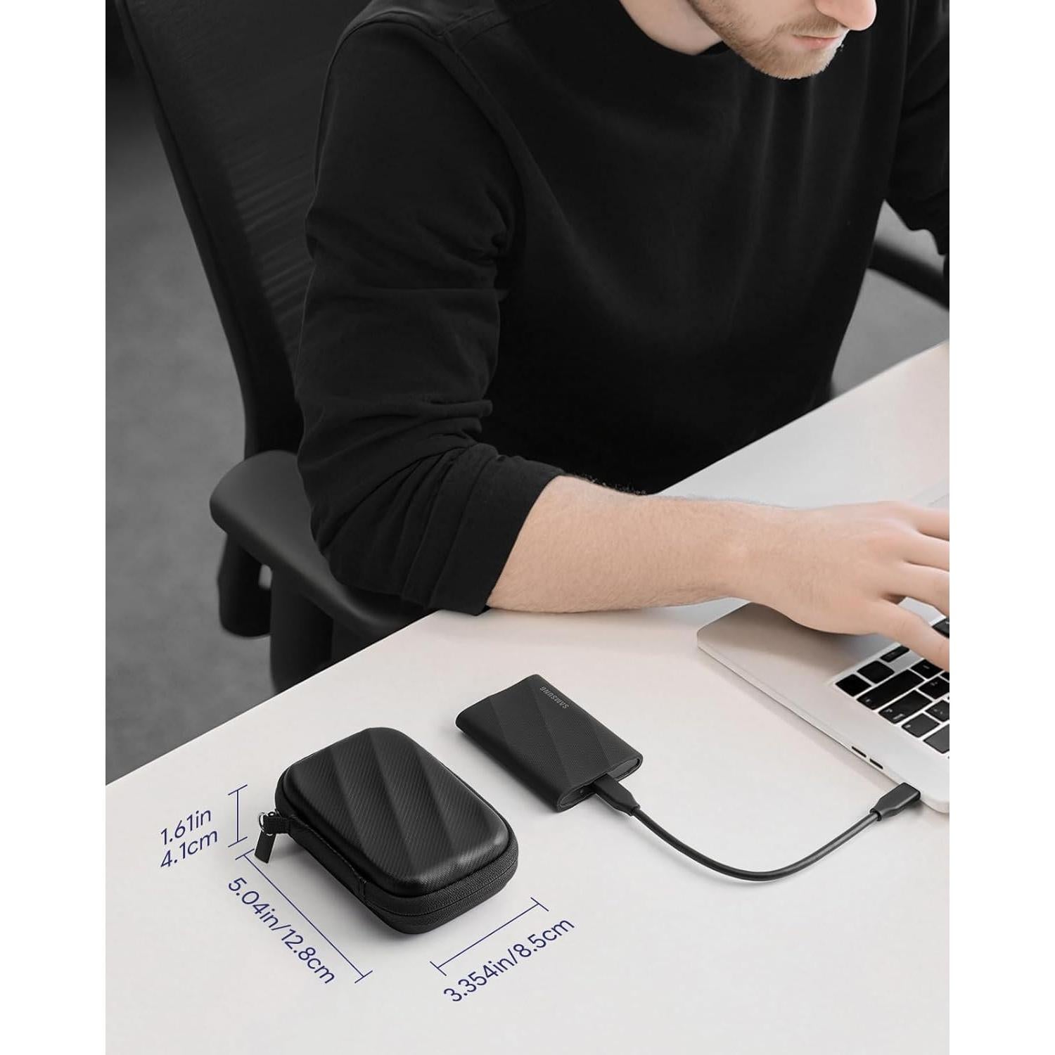 Funda Dura para SSD Samsung T9/T7 Shield - Impermeable - Negro