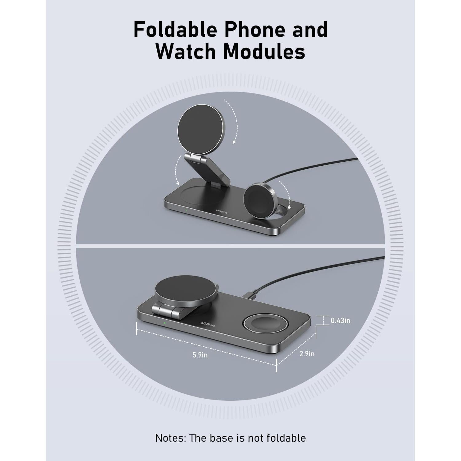 Estación de Carga Inalámbrica 3 en 1 VBA para Apple