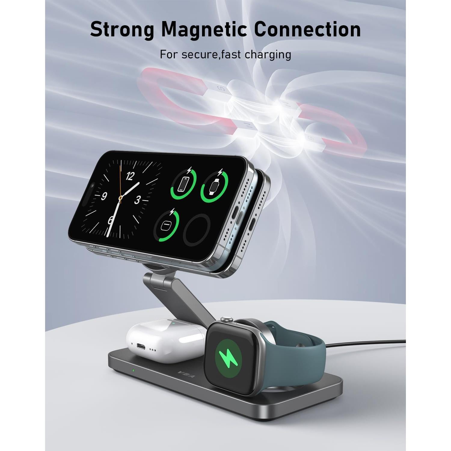 Estación de Carga Inalámbrica 3 en 1 VBA para Apple