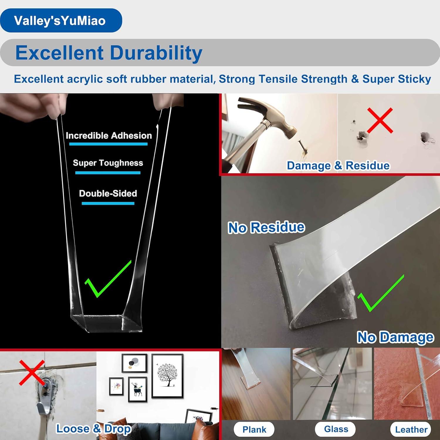 Cinta Doble Cara Nano Valley'sYuMiao 2 Rollos 20ft Transparente