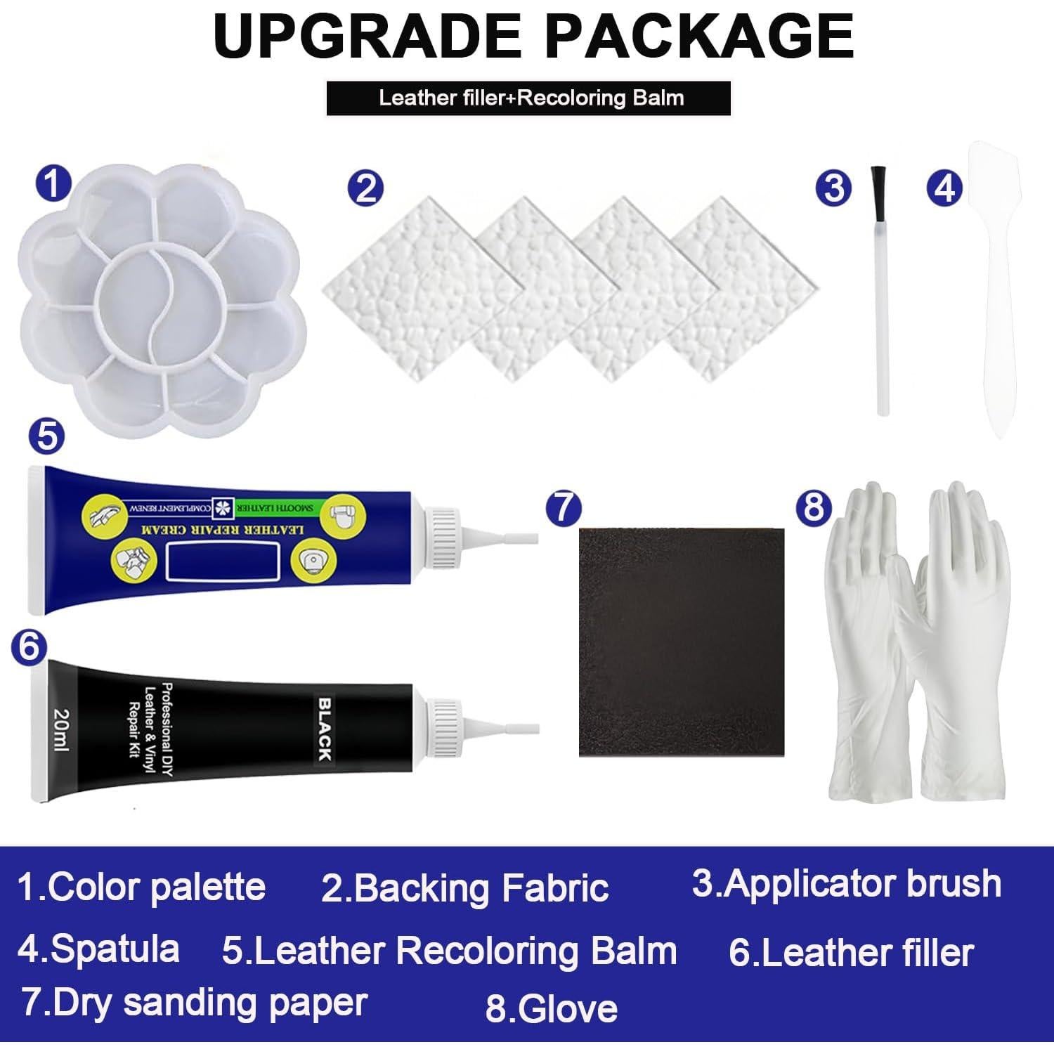 Kit de Reparación de Cuero Liccyy 40ml Marrón para Muebles y Autos