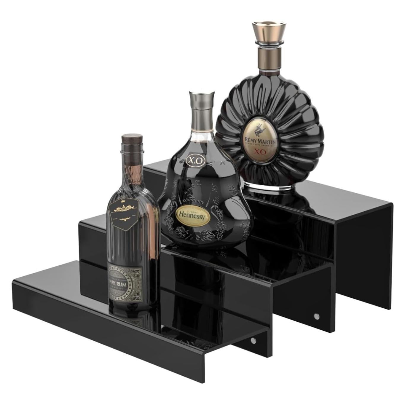 Estante de Bar Acrílico JUESHA 3 Niveles 38.1 cm Negro