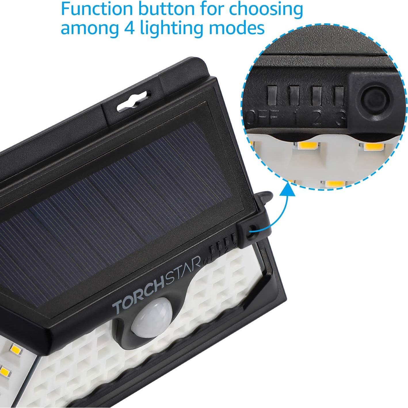 Luz de Seguridad Solar TORCHSTAR 58 LED 4 Modos IP65 Paquete de 2
