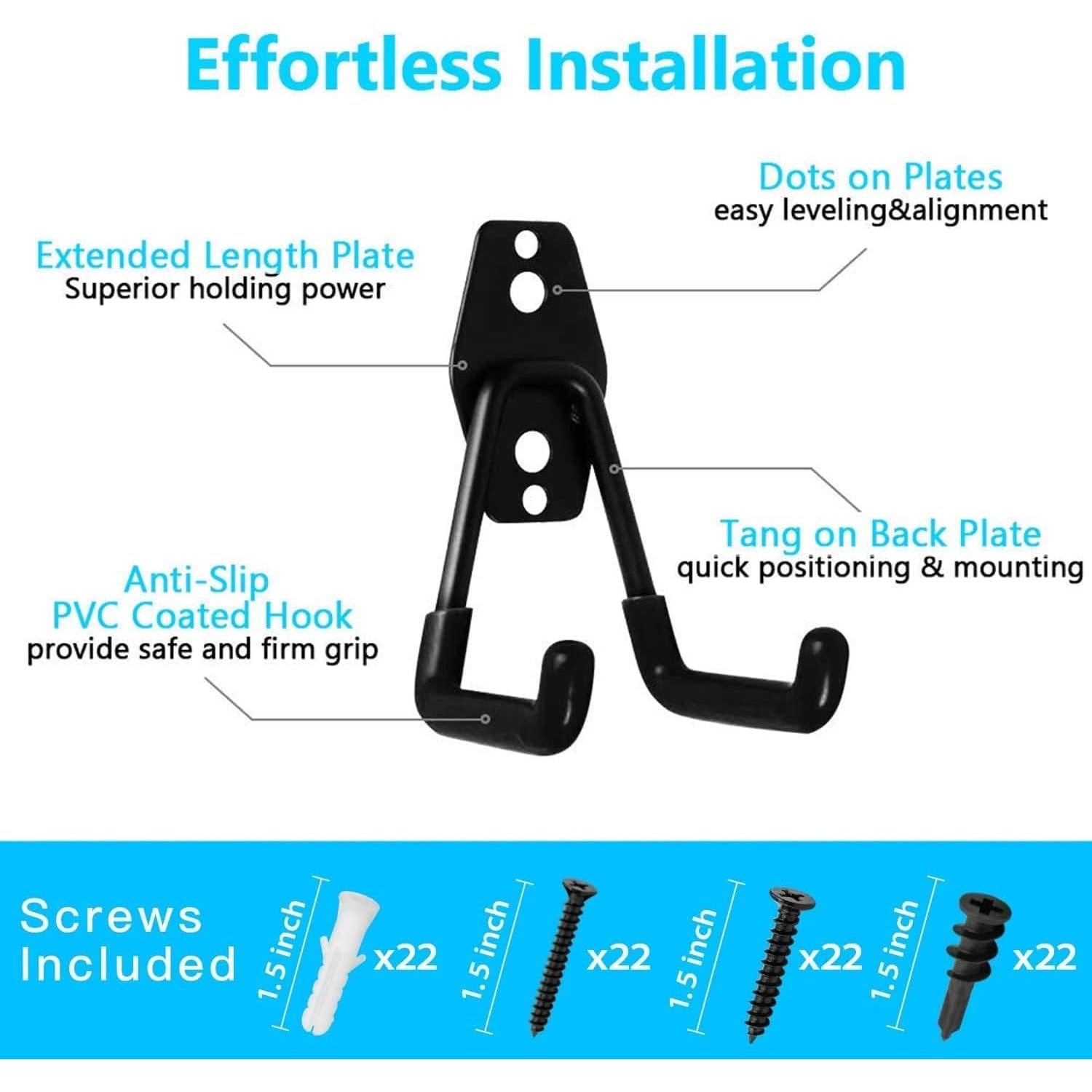Ganchos Utilitarios SMARTOLOGY para Pared, 2 Pequeños 7.6 cm