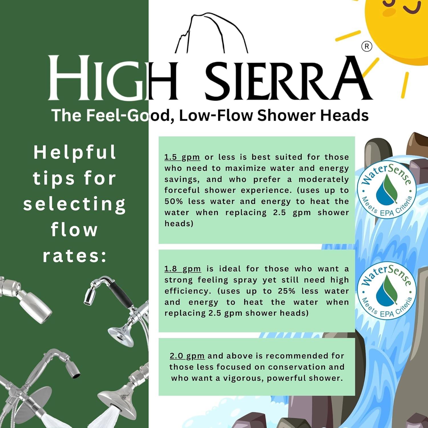 Cabezal de Ducha High Sierra 1.25 GPM Oro Cepillado